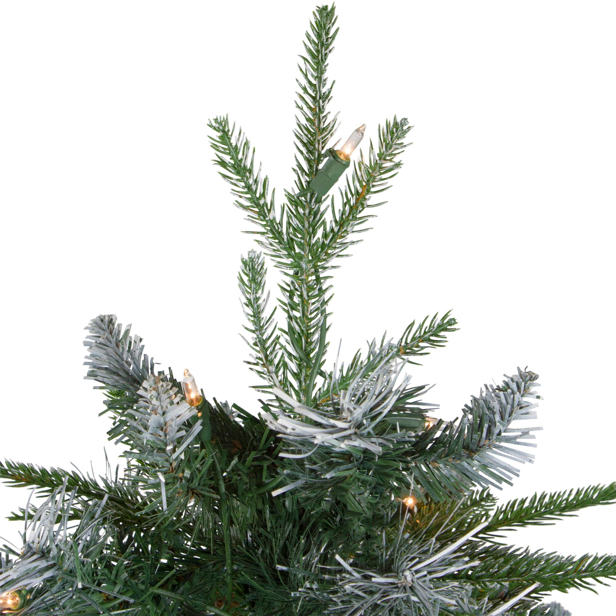 4ft. Pre-Lit Frosted Mixed Berry Pine Artificial Christmas Tree in Decorative Planter, Clear Lights