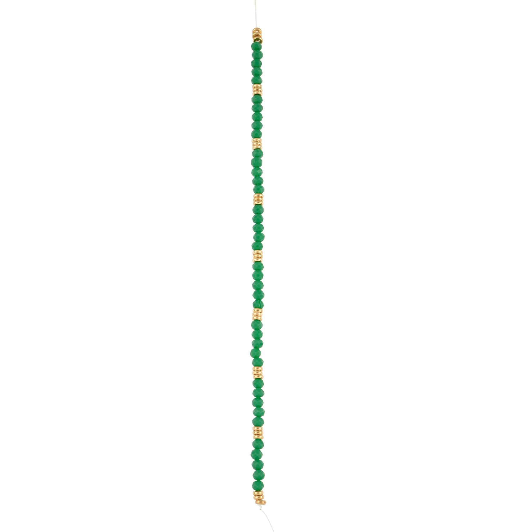 Green Glass Rondelle Beads &#x26; Spacers, 4mm by Bead Landing&#x2122;