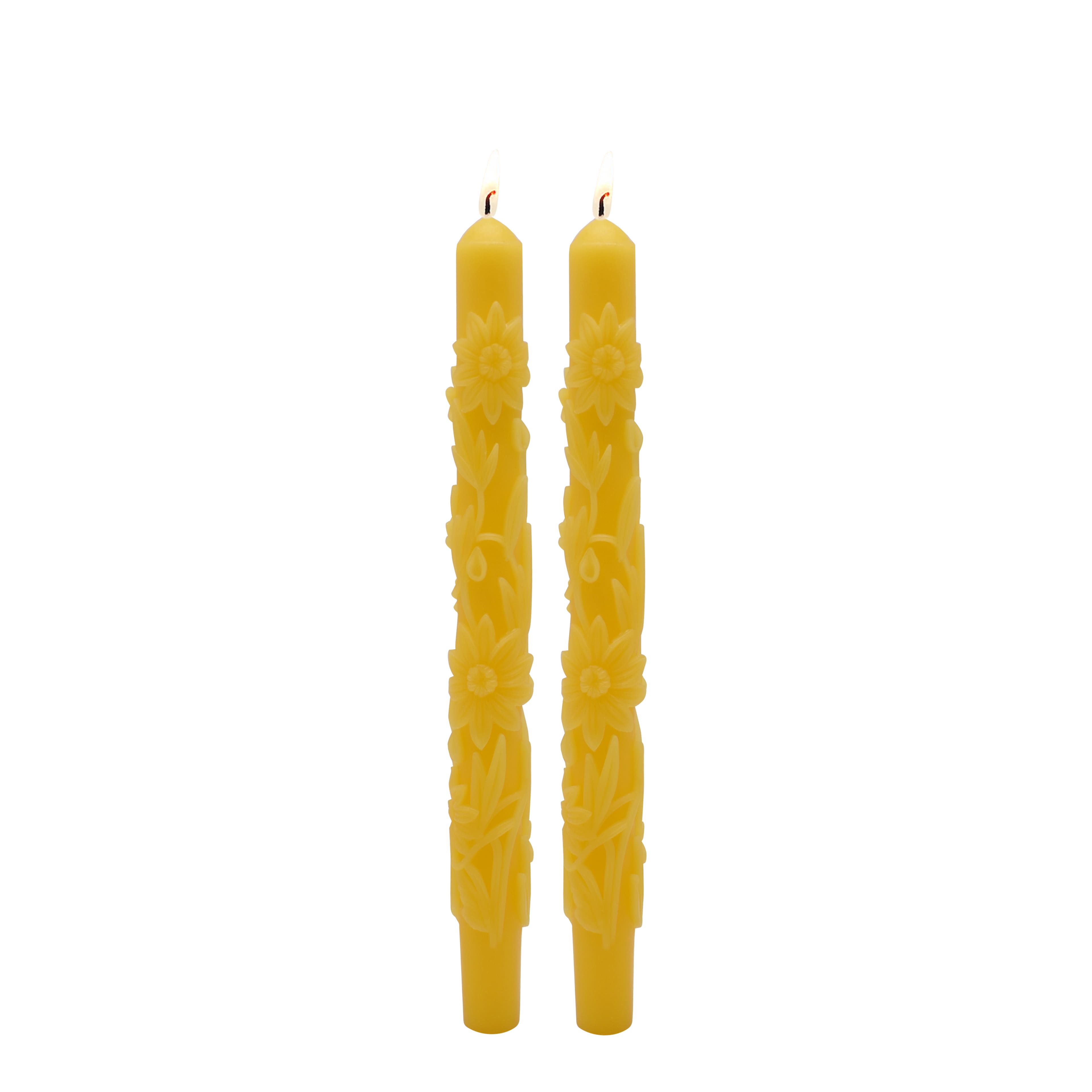 10&#x22; Yellow D&#xED;a de los Muertos Sunflower Taper Candles, 2ct. by Ashland&#xAE;