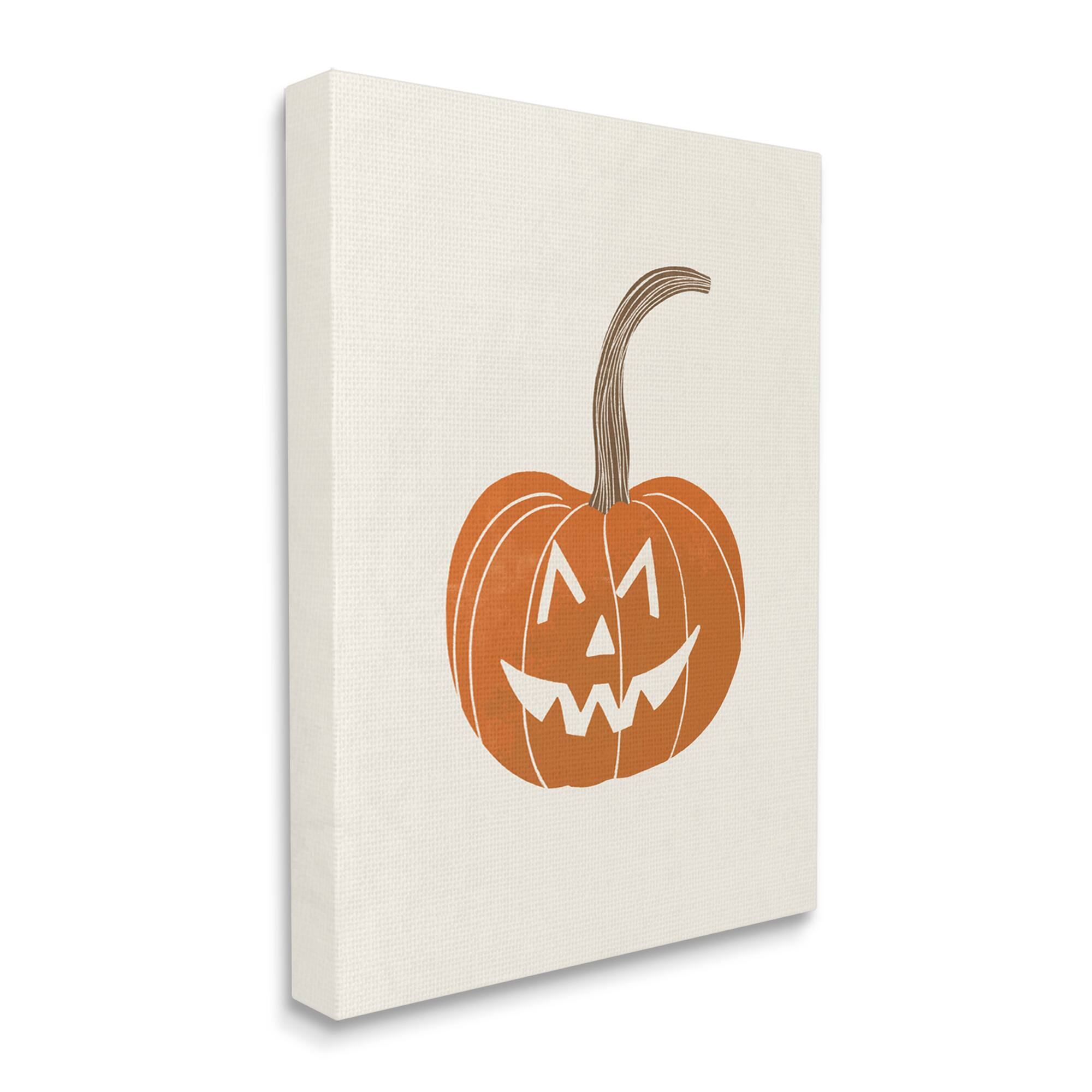 Stupell Industries Casual Jack-o-Lantern Smile Canvas Wall Art