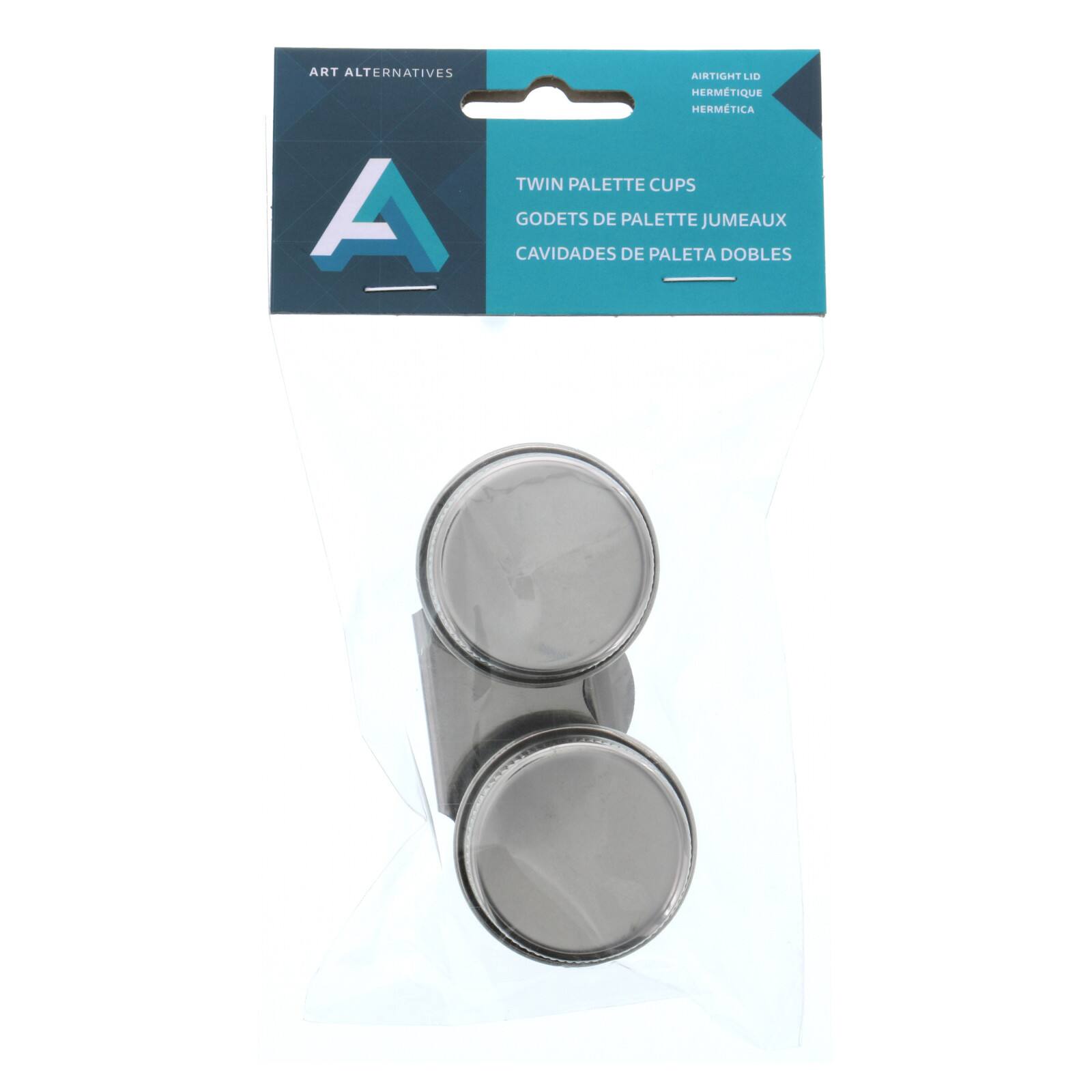 12 Pack Art Alternatives Stainless Steel Twin Palette Cups with Lids
