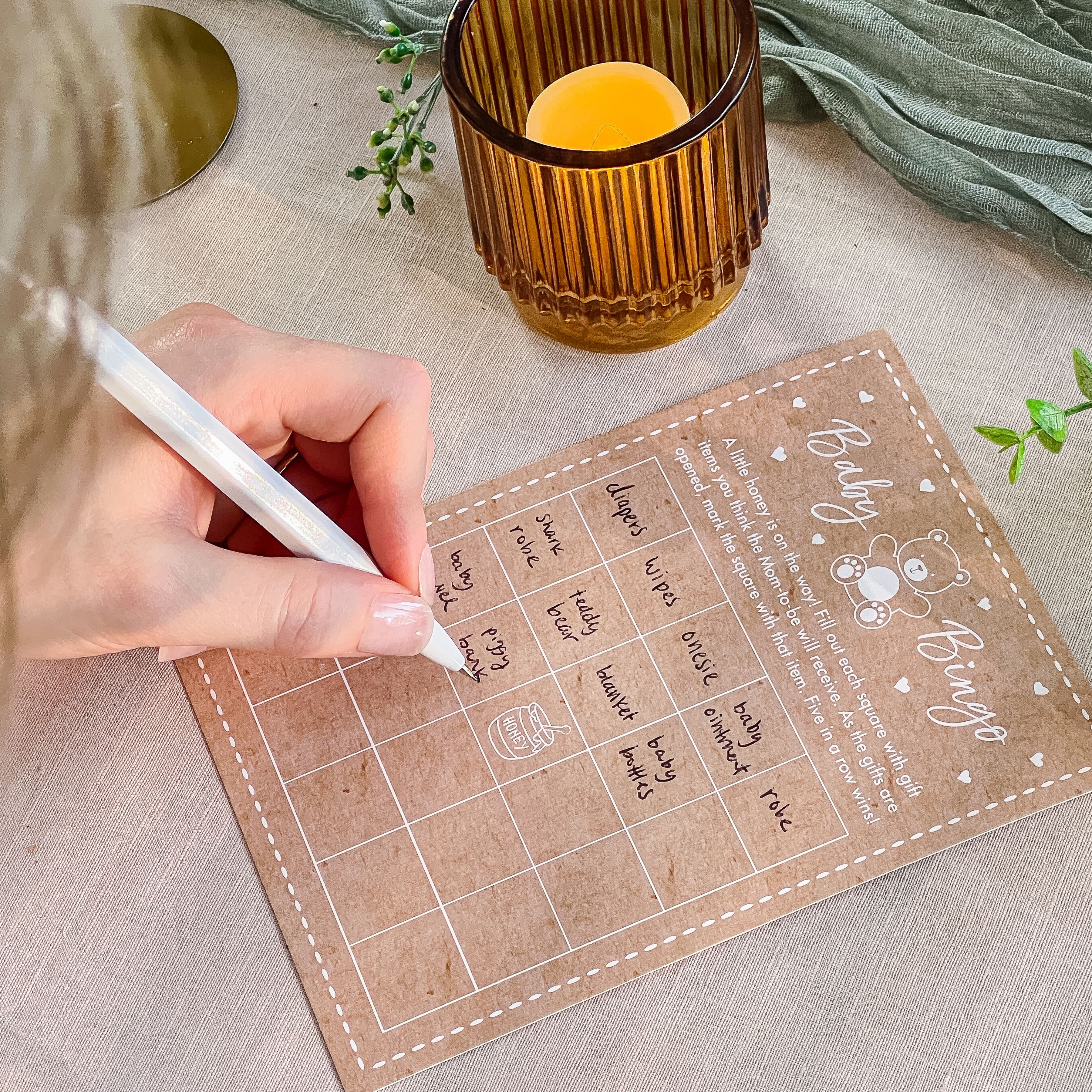 Kate Aspen® Kraft Bear Diaper Raffle & Scratch Off Game Set