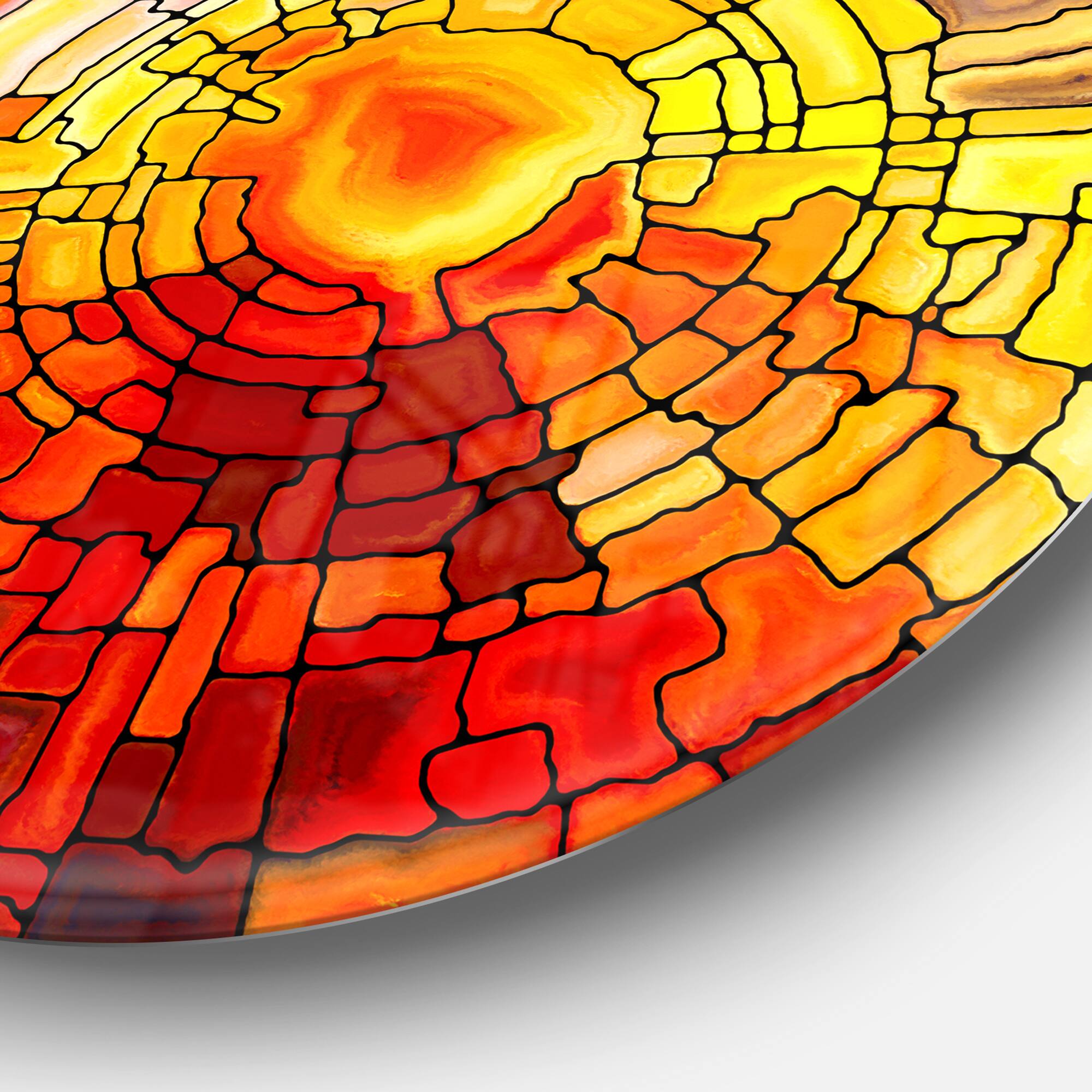 Designart - Return of Stained Glass&#x27; Contemporary Metal Circle Wall Art