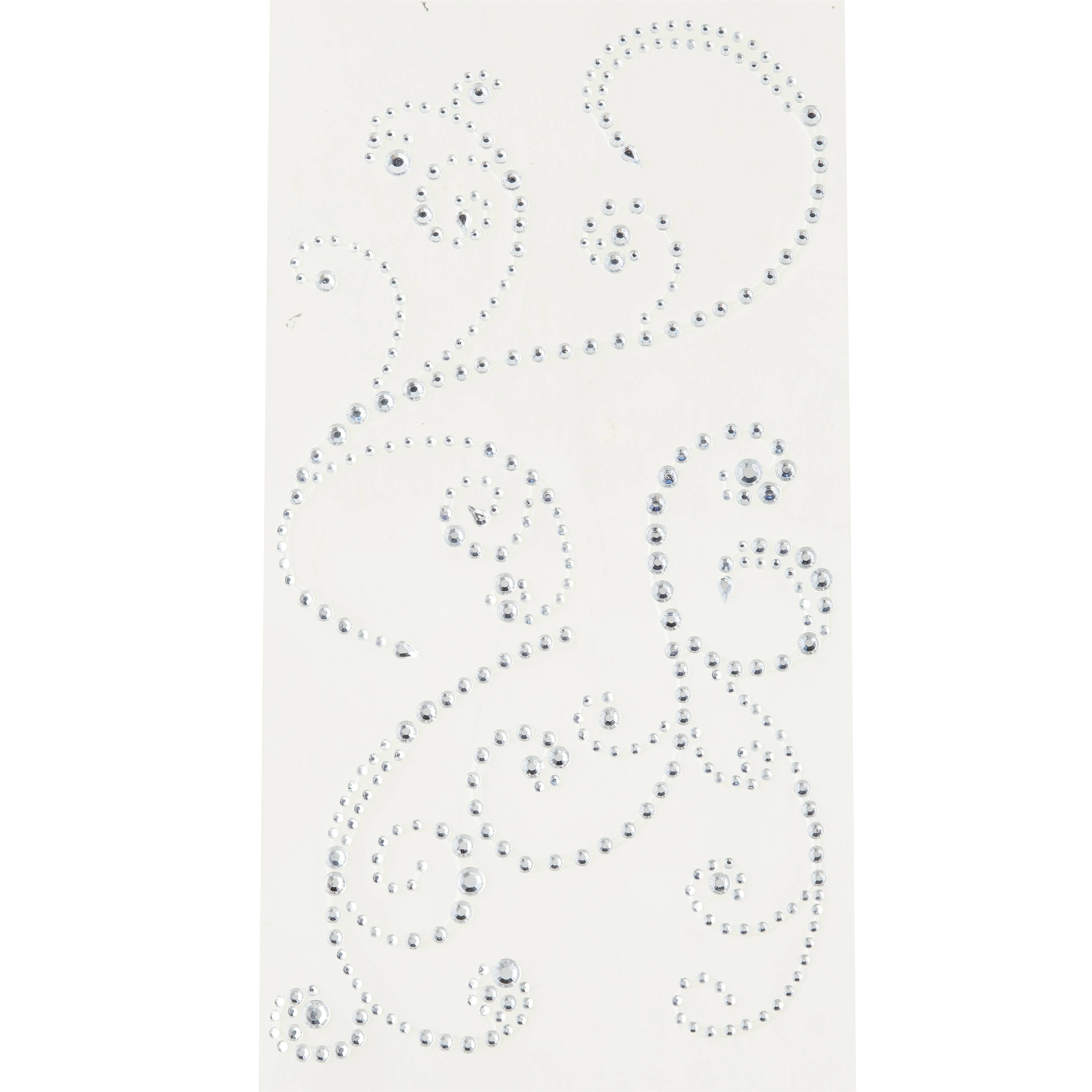 Recollections™ Adhesive Rhinestones, Large Clear Flourishes
