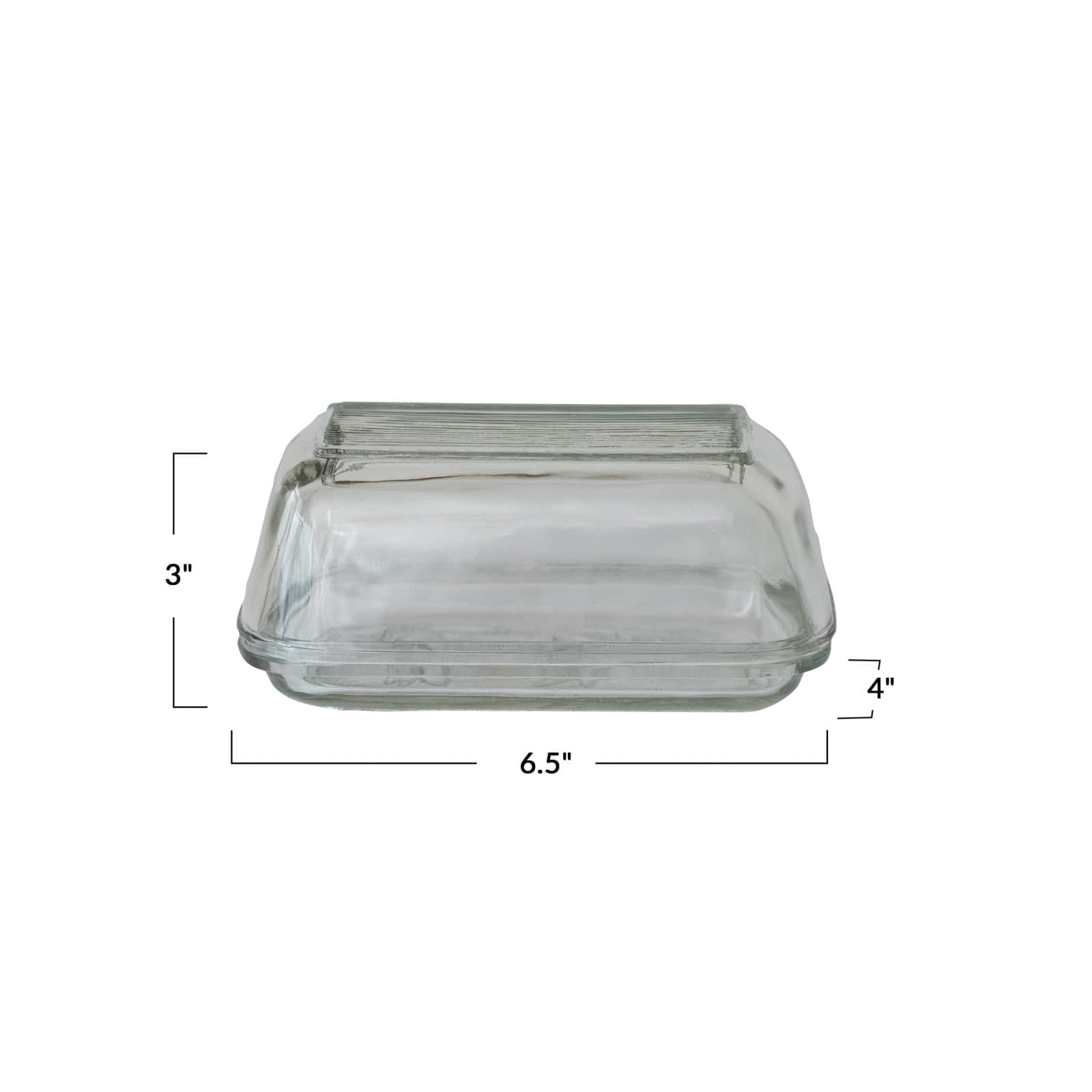 Hello Honey&#xAE; 6.5&#x22; Clear Vintage Embossed Cow Pressed Glass Butter Dish
