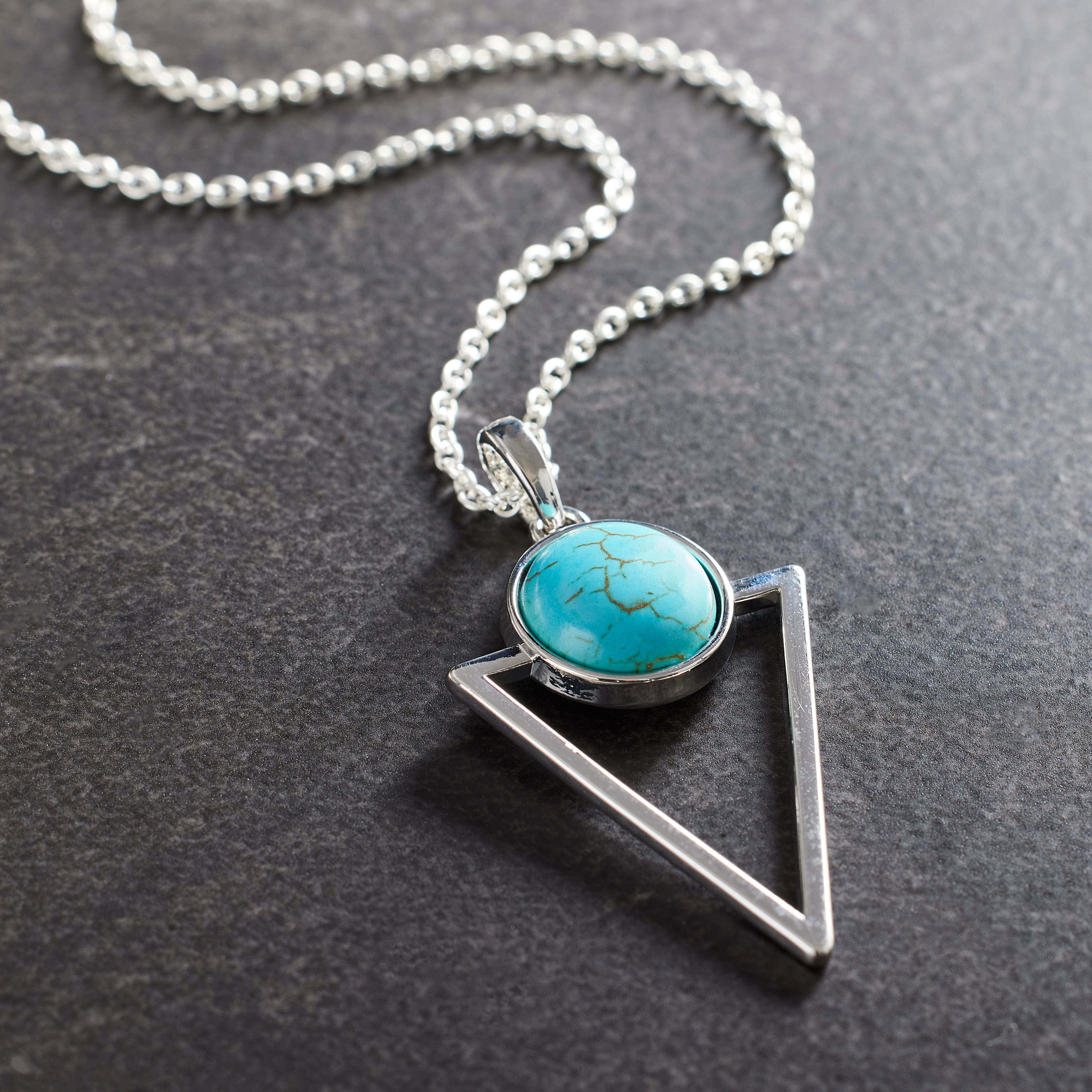 12 Pack: Dyed Turquoise Howlite Triangle Pendant by Bead Landing&#x2122;