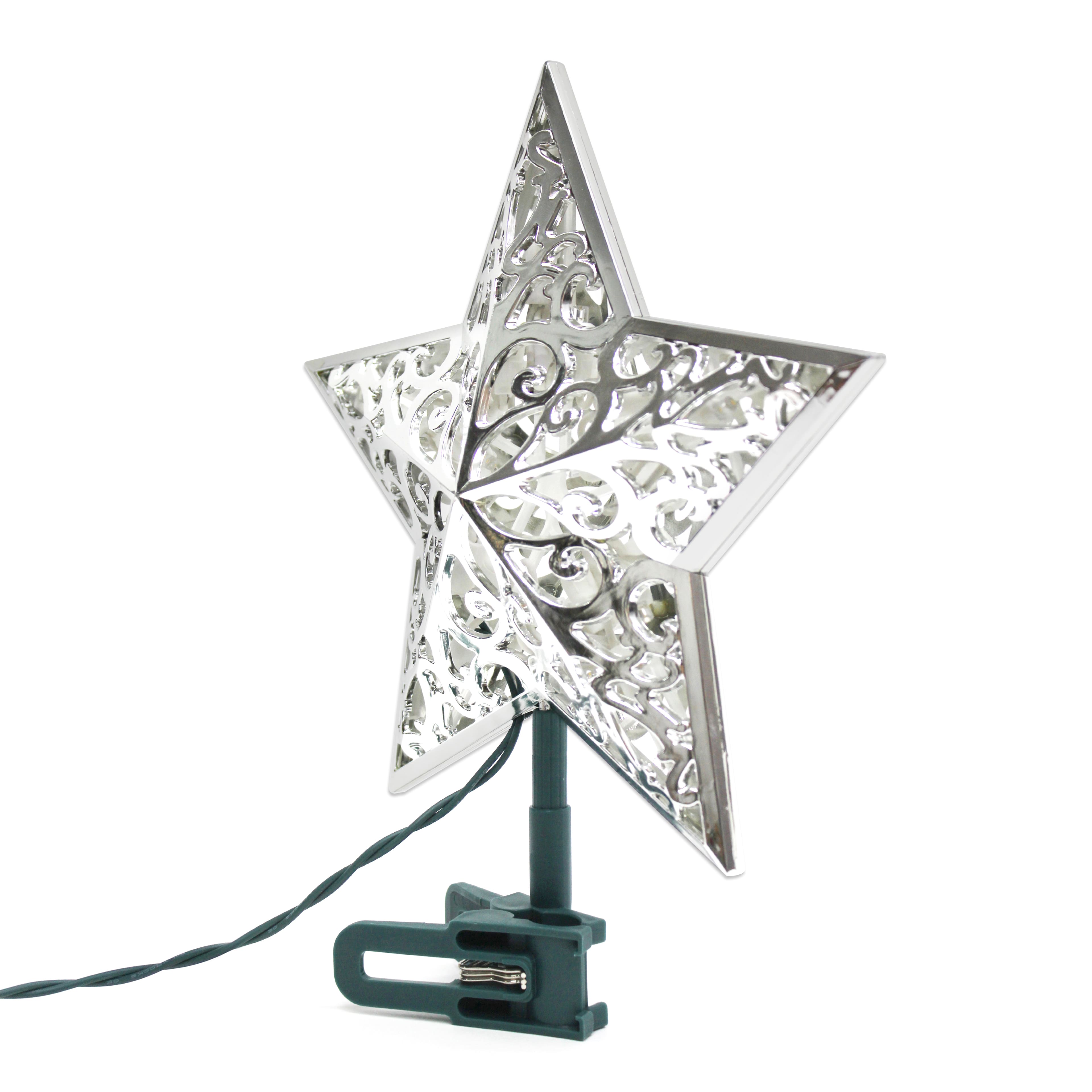 GE StayBright&#xAE; 20ct. Warm White LED Silver Star Tree Top