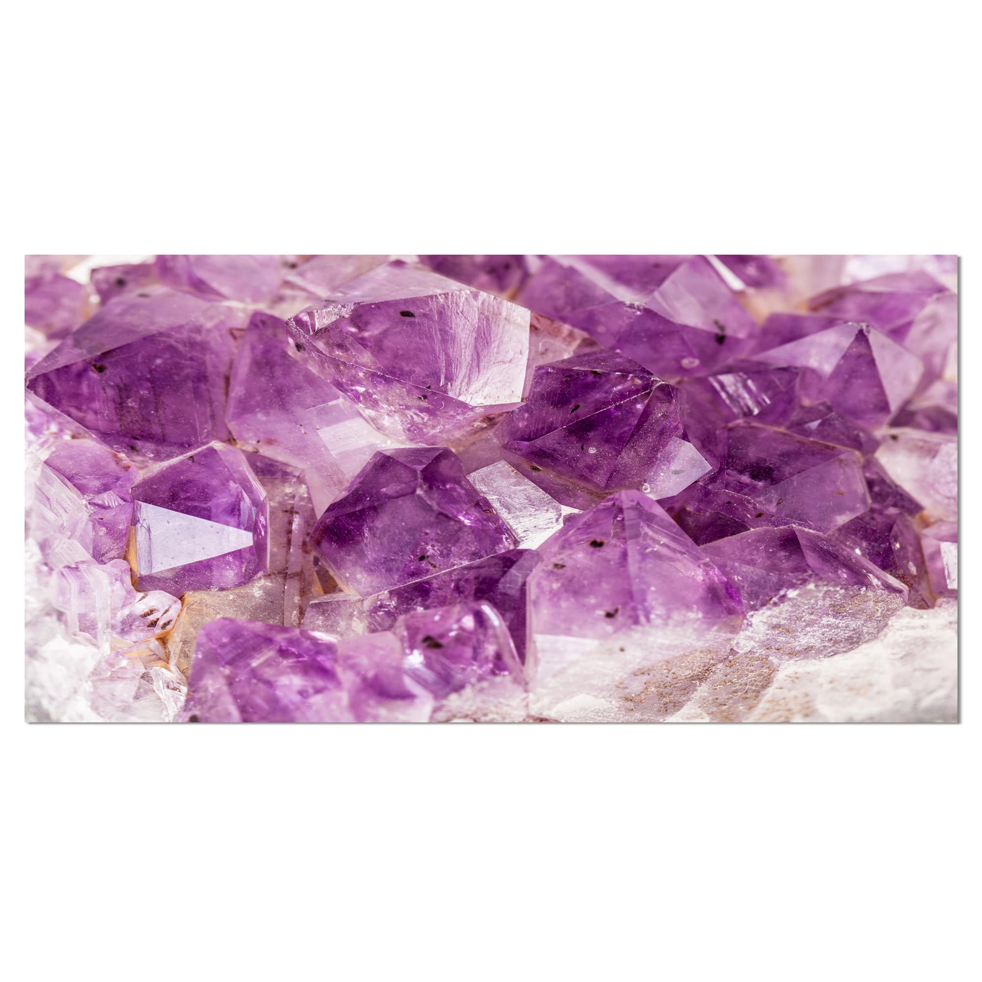 Designart - Purple Amethyst Macro - Abstract Canvas Wall Art Print