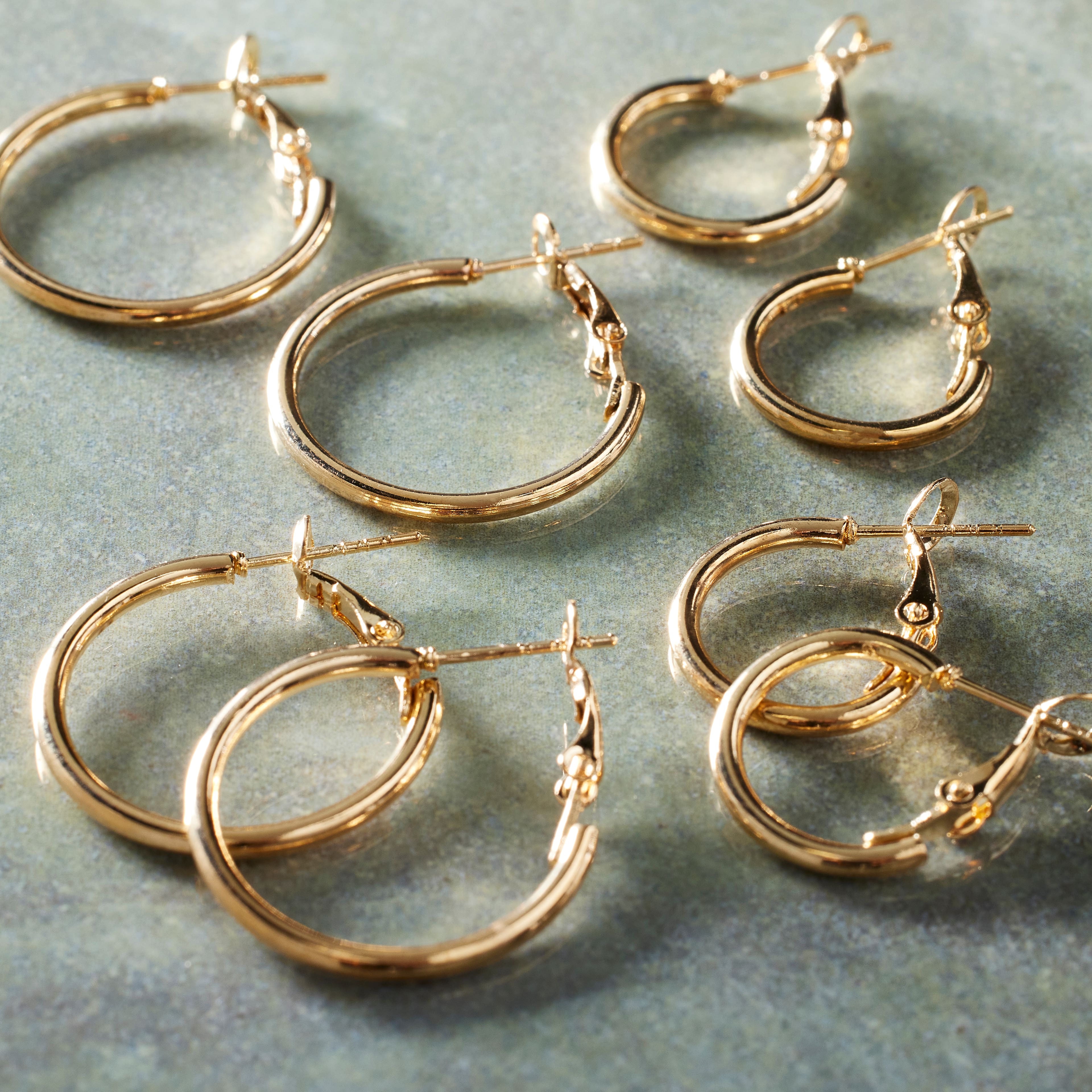 12 Packs: 4 ct. (48 total) Premium Metals Gold Hoop Earrings by Bead Landing&#x2122;