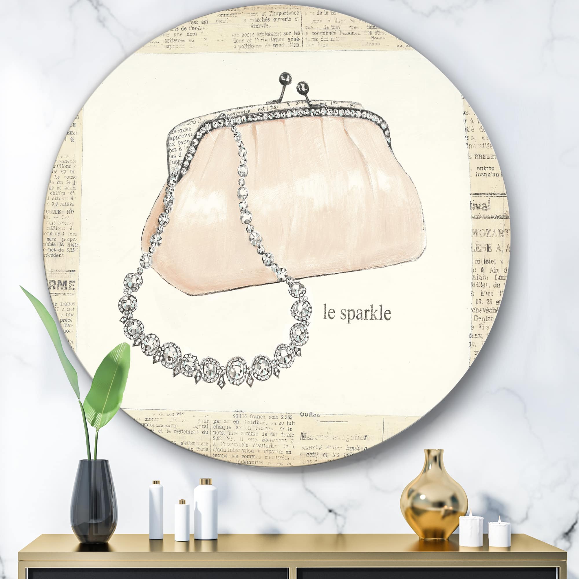 Designart - Chic Galm Closet II - Glam Metal Circle Wall Art