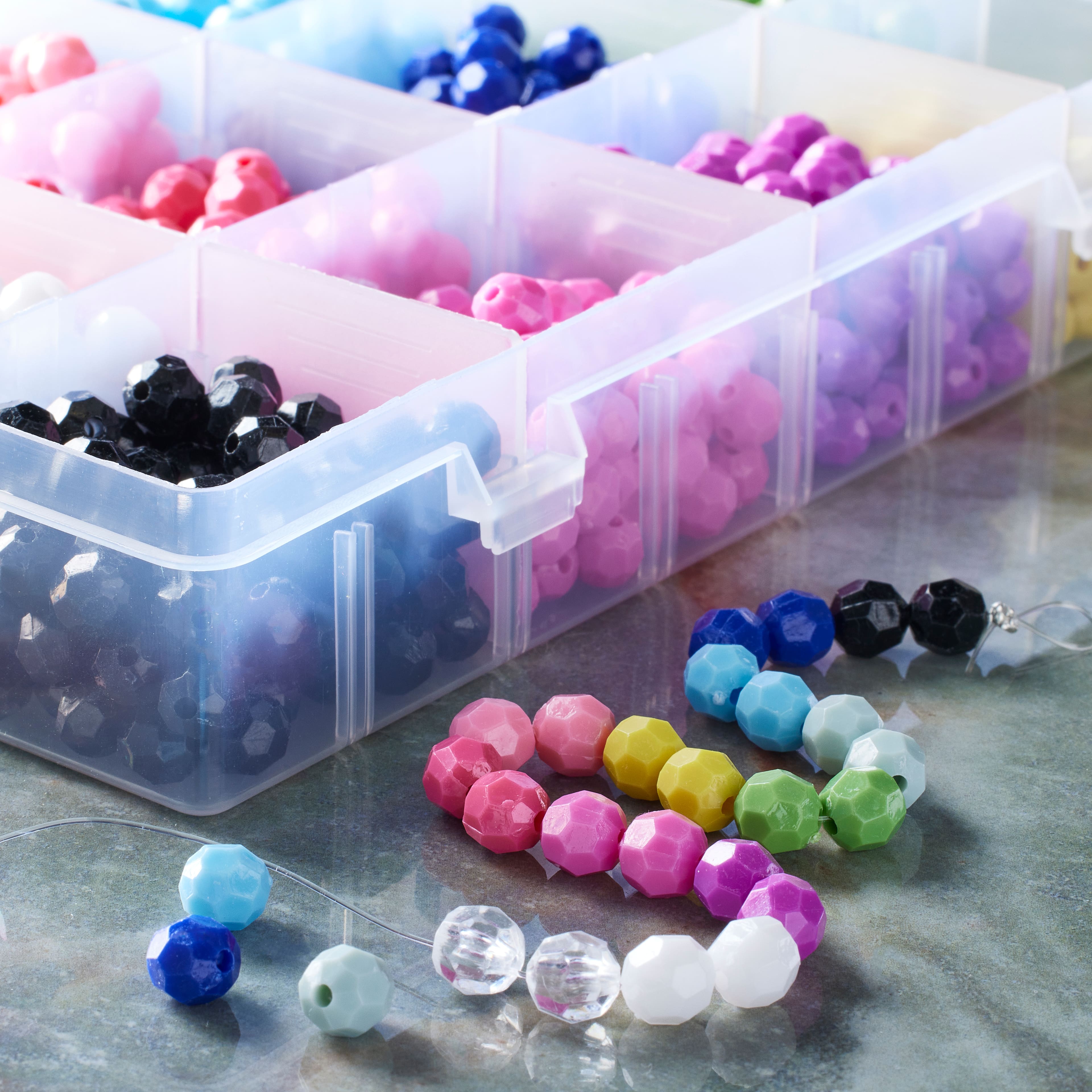 12 Pack: Multicolored Etched Crafting Beads by Bead Landing™