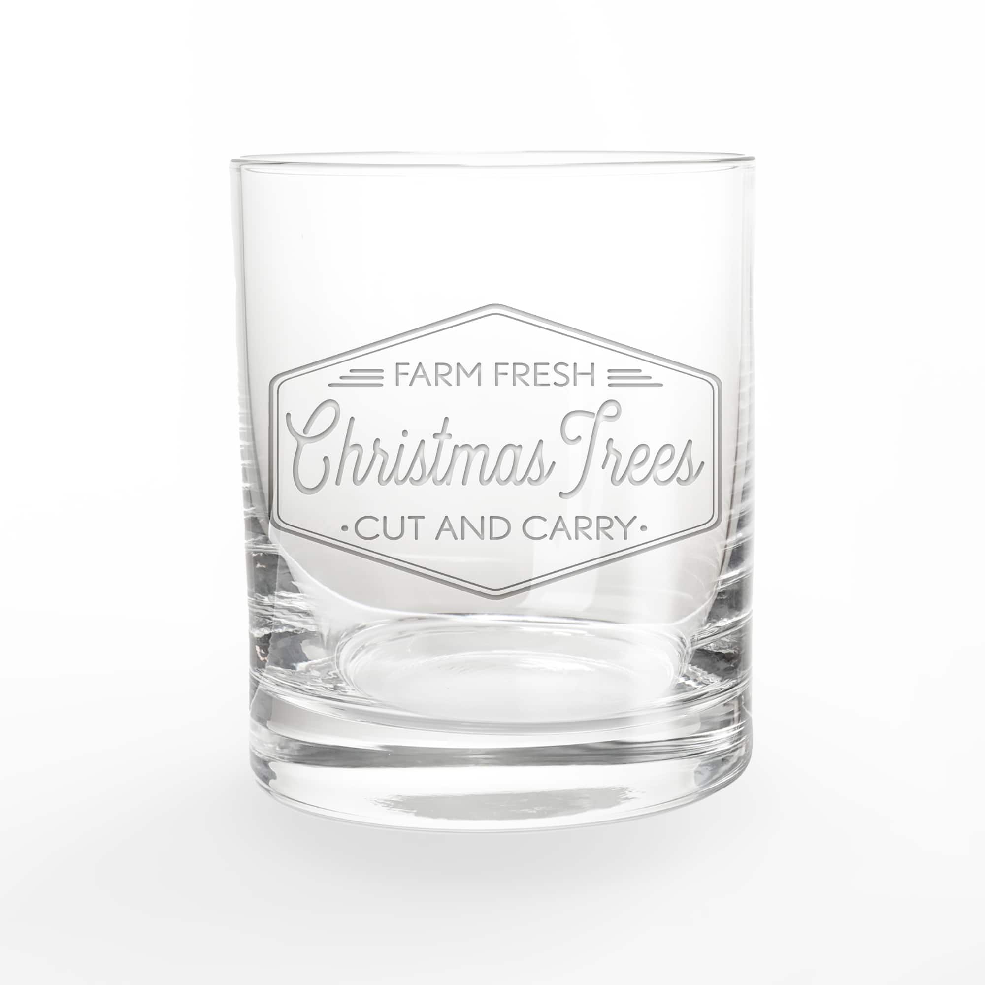 Cut and Carry Christmas Trees 11oz. Whiskey Glass