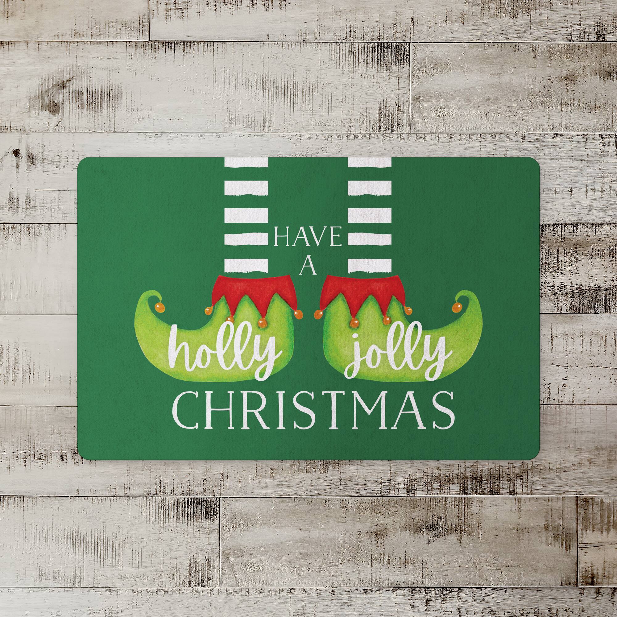 Have a Holly Jolly Christmas Elf Floor Mat