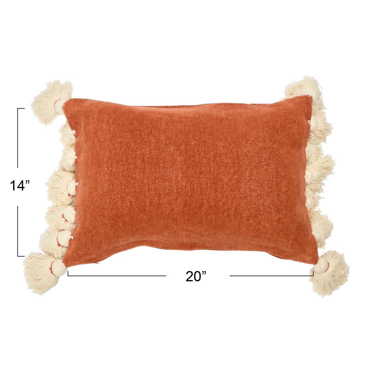 Hello Honey&#xAE; Cotton Chenille Lumbar Pillow with Tassels