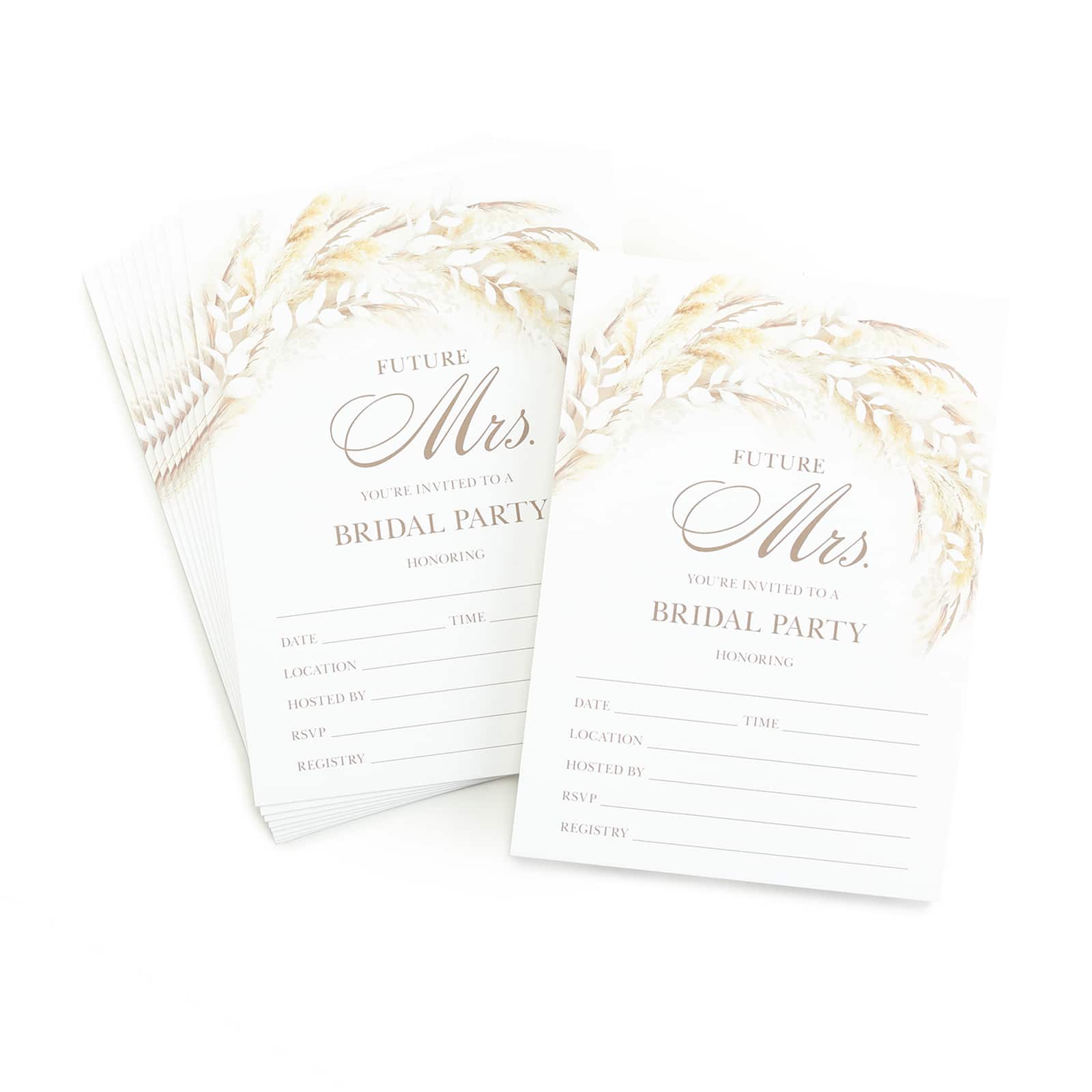 Hortense B. Hewitt Co. Dried Floral Bridal Shower Blank Invites