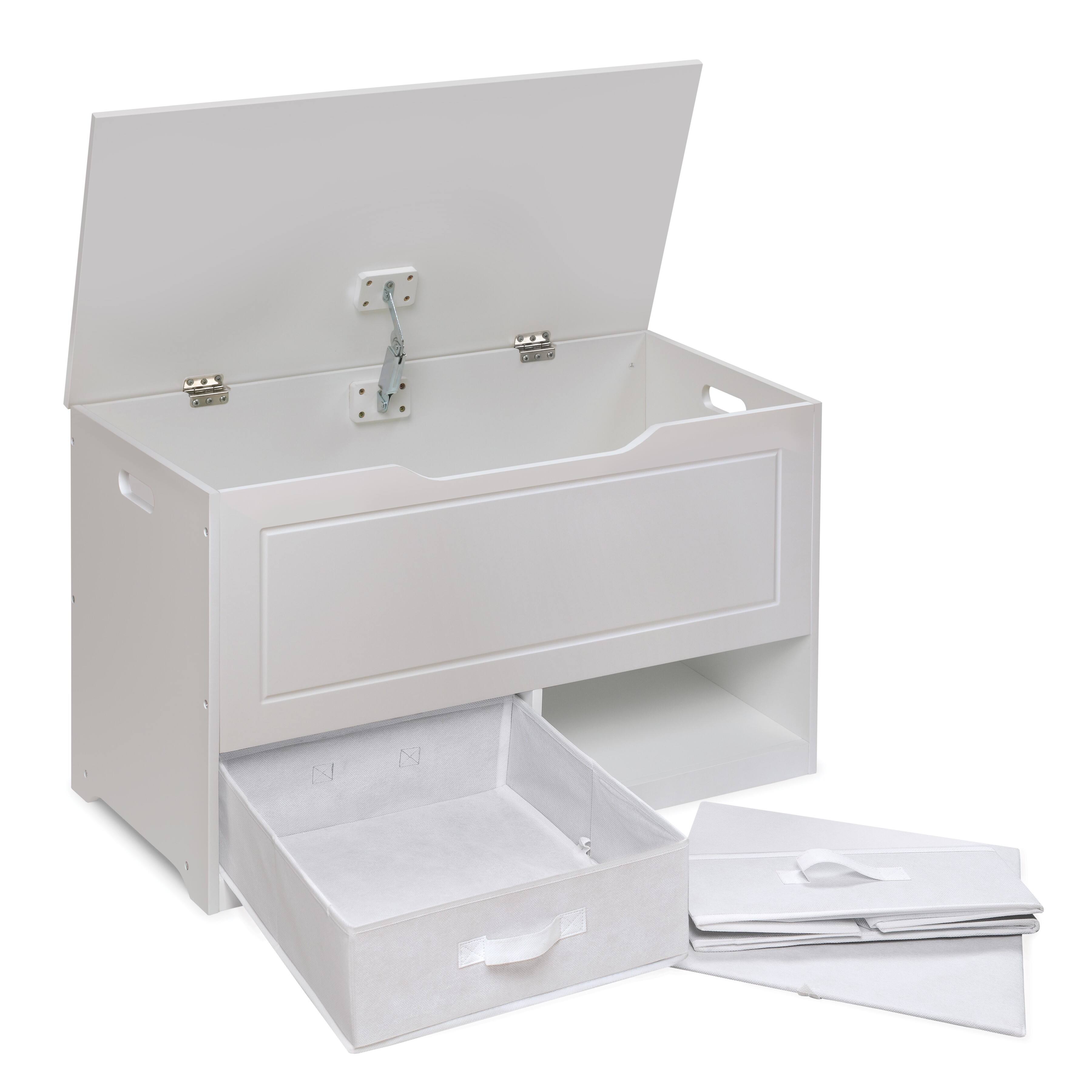 Badger Basket White Up & Down Toy & Storage Bench