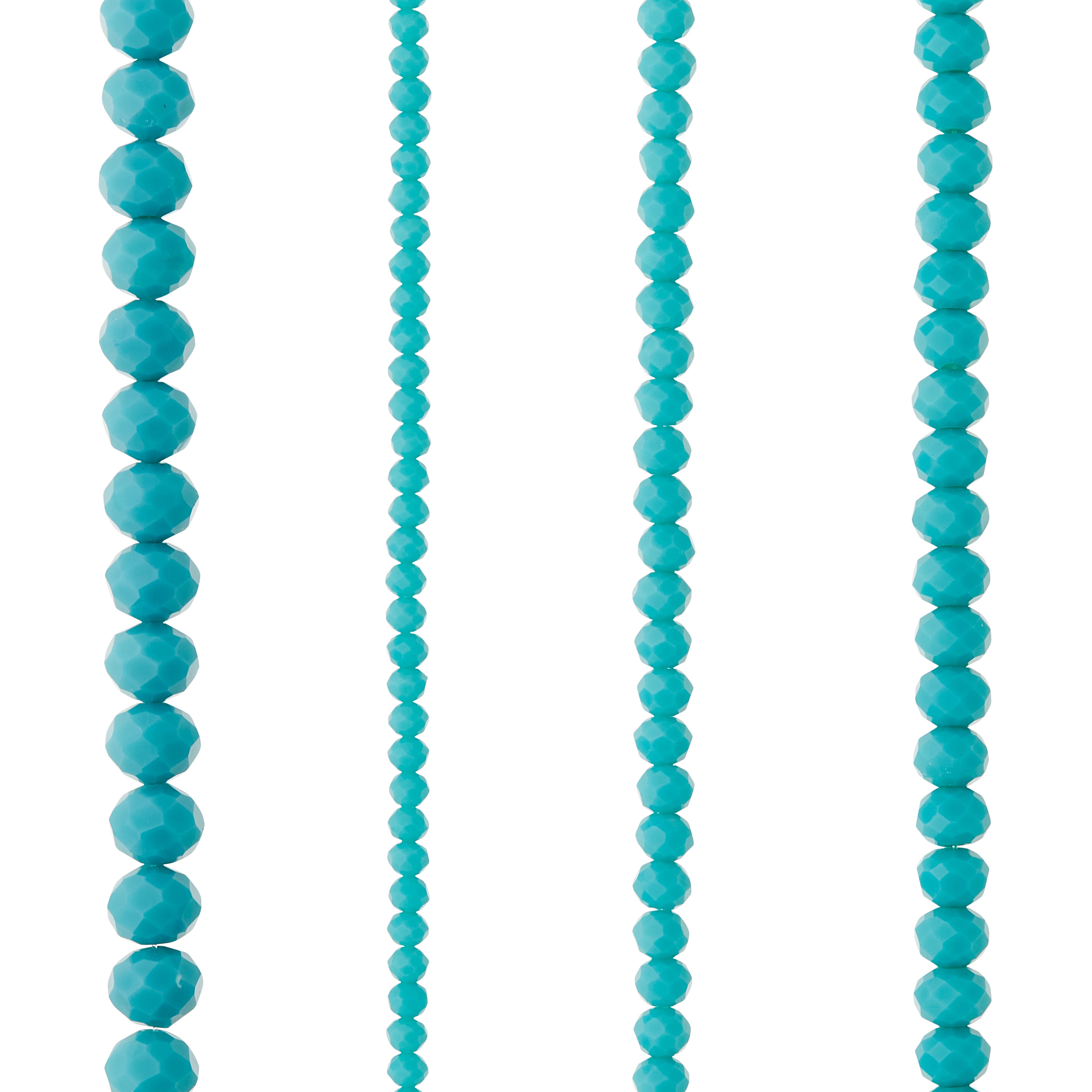 12 Packs: 4 ct. (48 total) Aqua Faceted Glass Rondelle Bead Strands by Bead Landing™