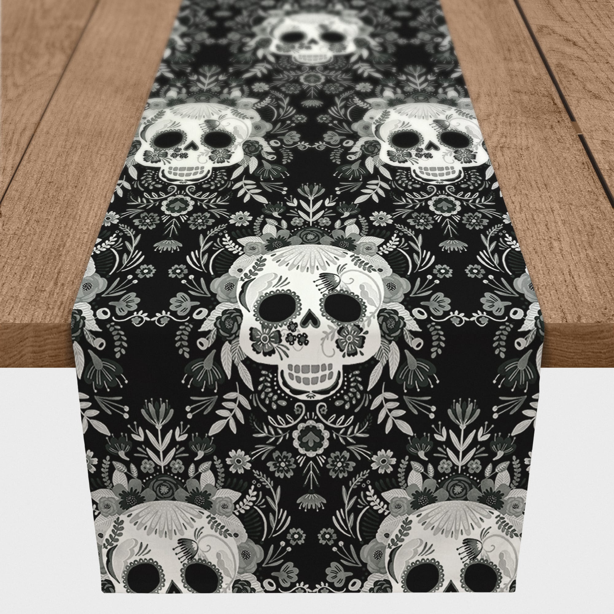 Sugar Skull Pattern 16" x 72" Cotton Twill Runner