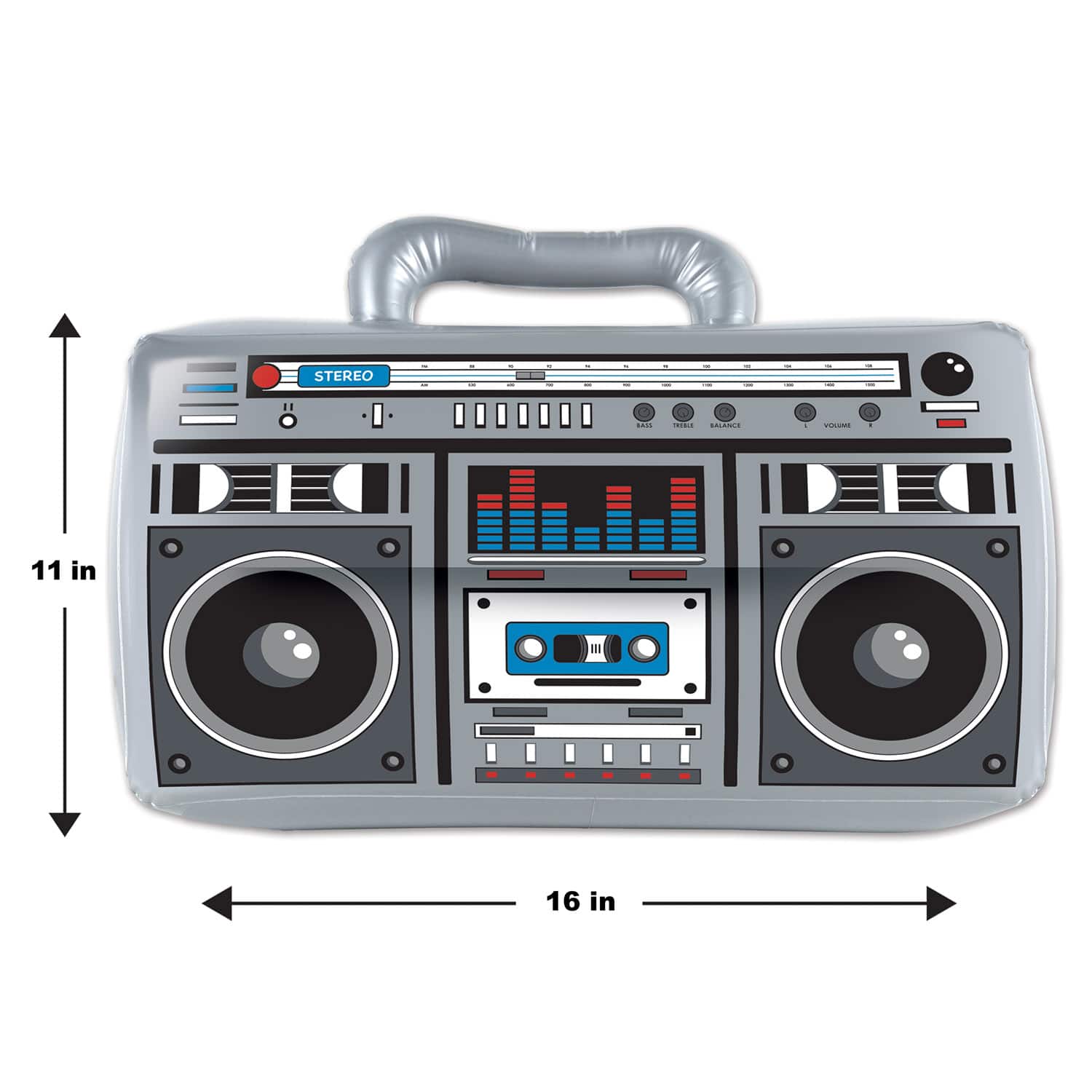 Beistle 11" x 16" Gray & Silver Inflatable Boom Box
