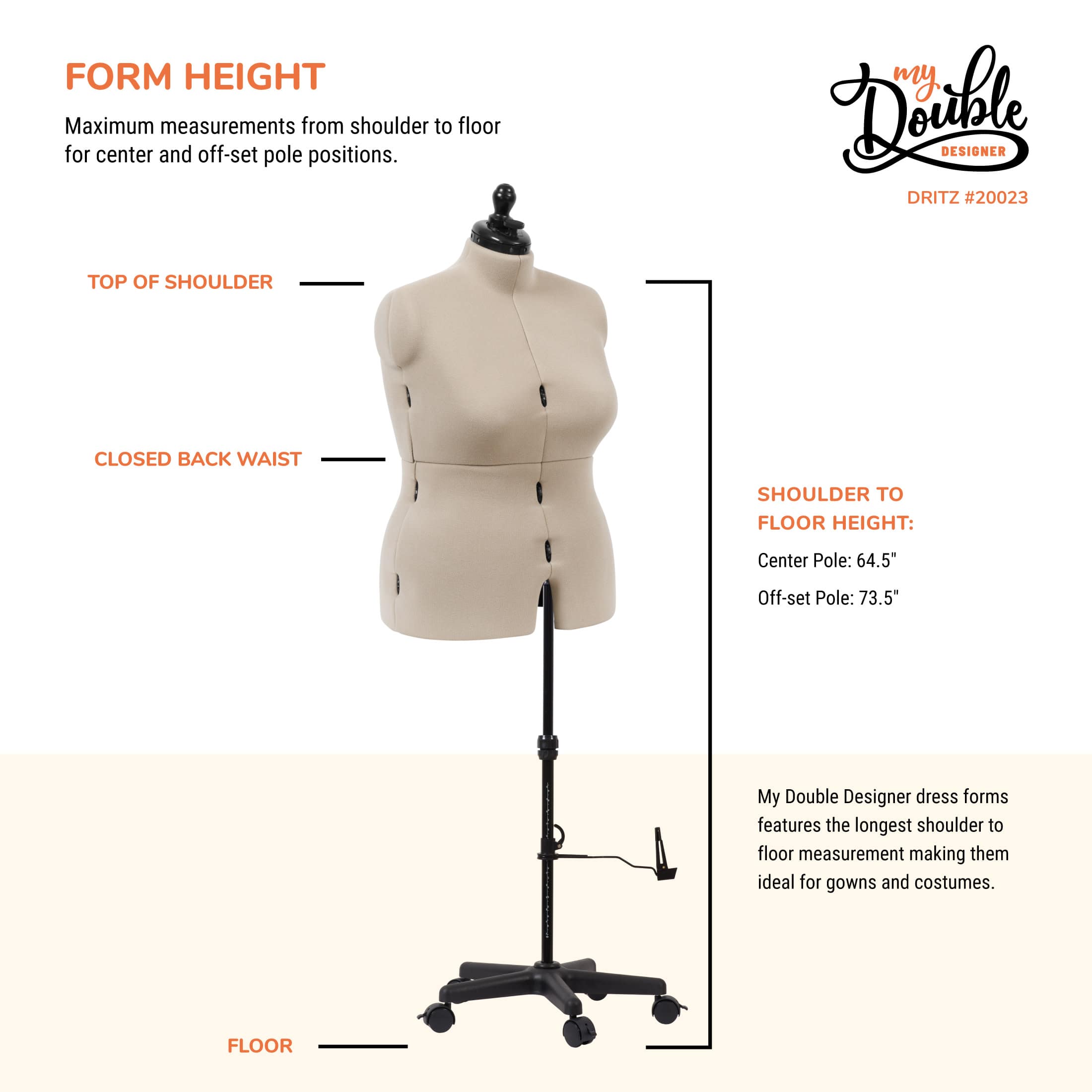 Dritz® My Double Designer Full Figure Dress Form with Adjustable Tri-Pod Stand
