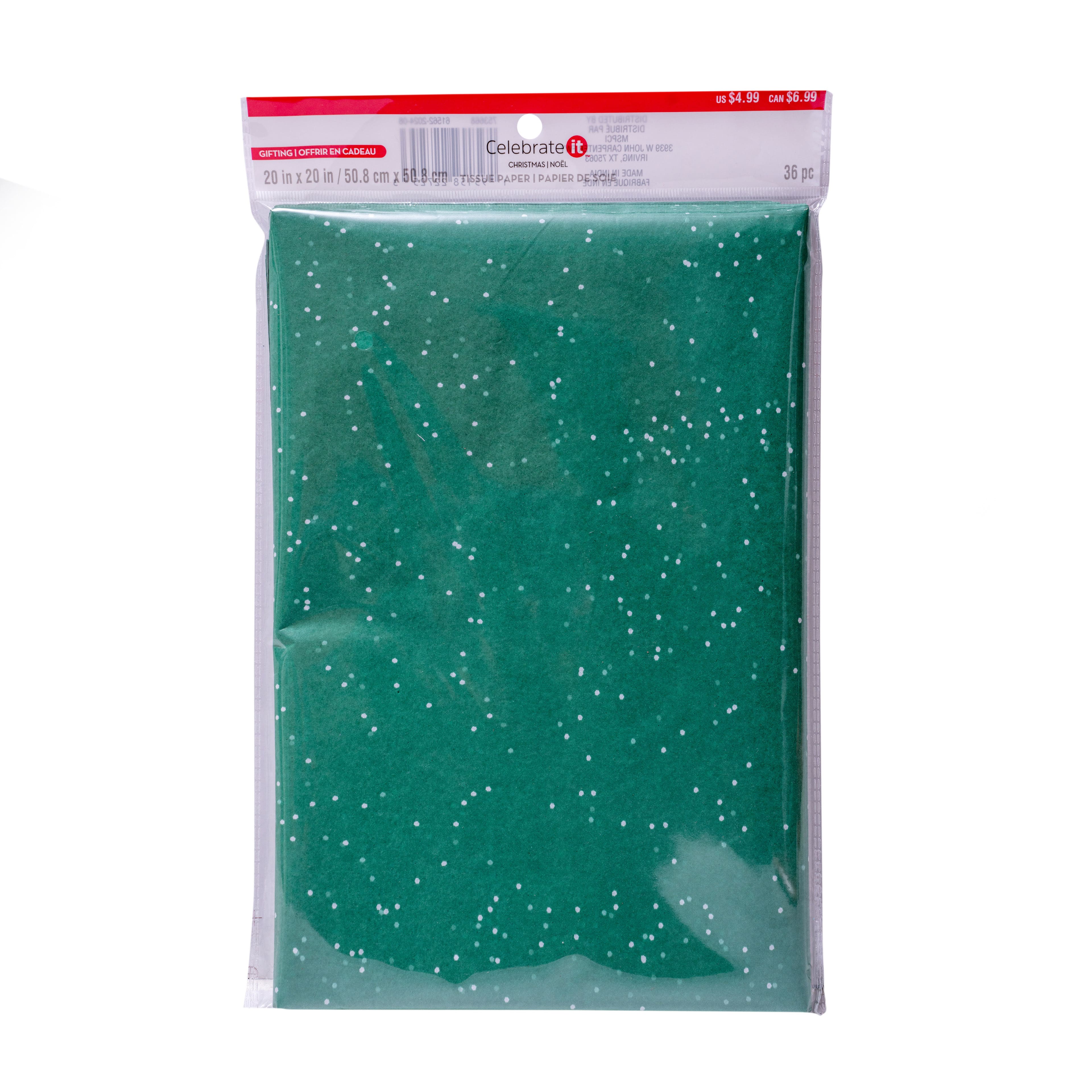 20&#x22; Glittery Green Tissue Paper, 36ct. by Celebrate It&#x2122;