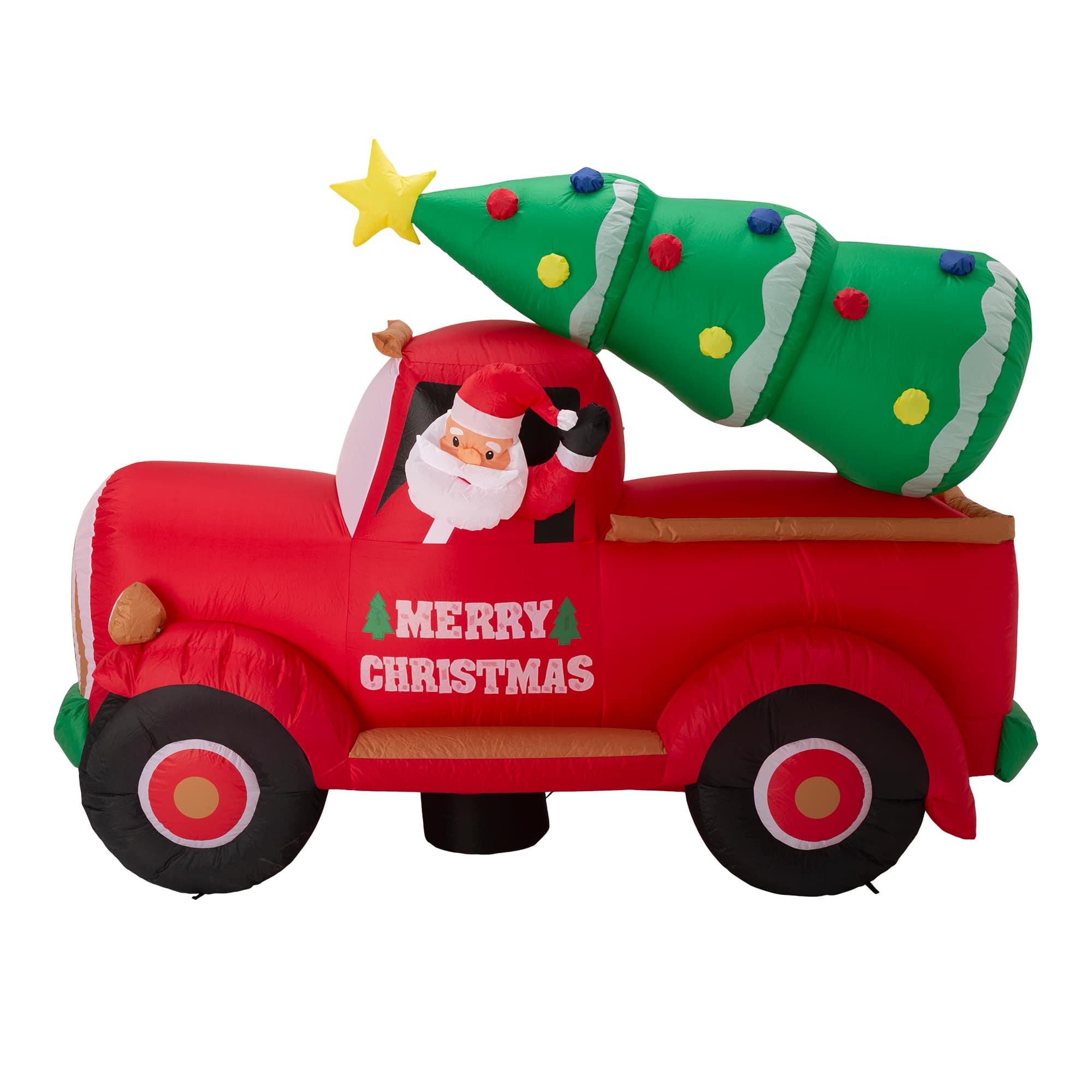 Glitzhome&#xAE; 7ft. Inflatable Santa Claus On Truck