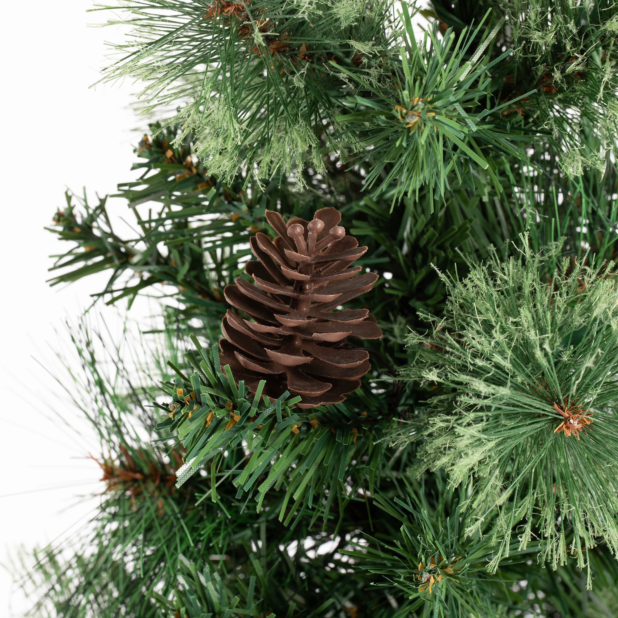 Glitzhome&#xAE; 5ft Pre-Lit Green Cashmere Pine Christmas Porch Tree, Multi-color LED Lights