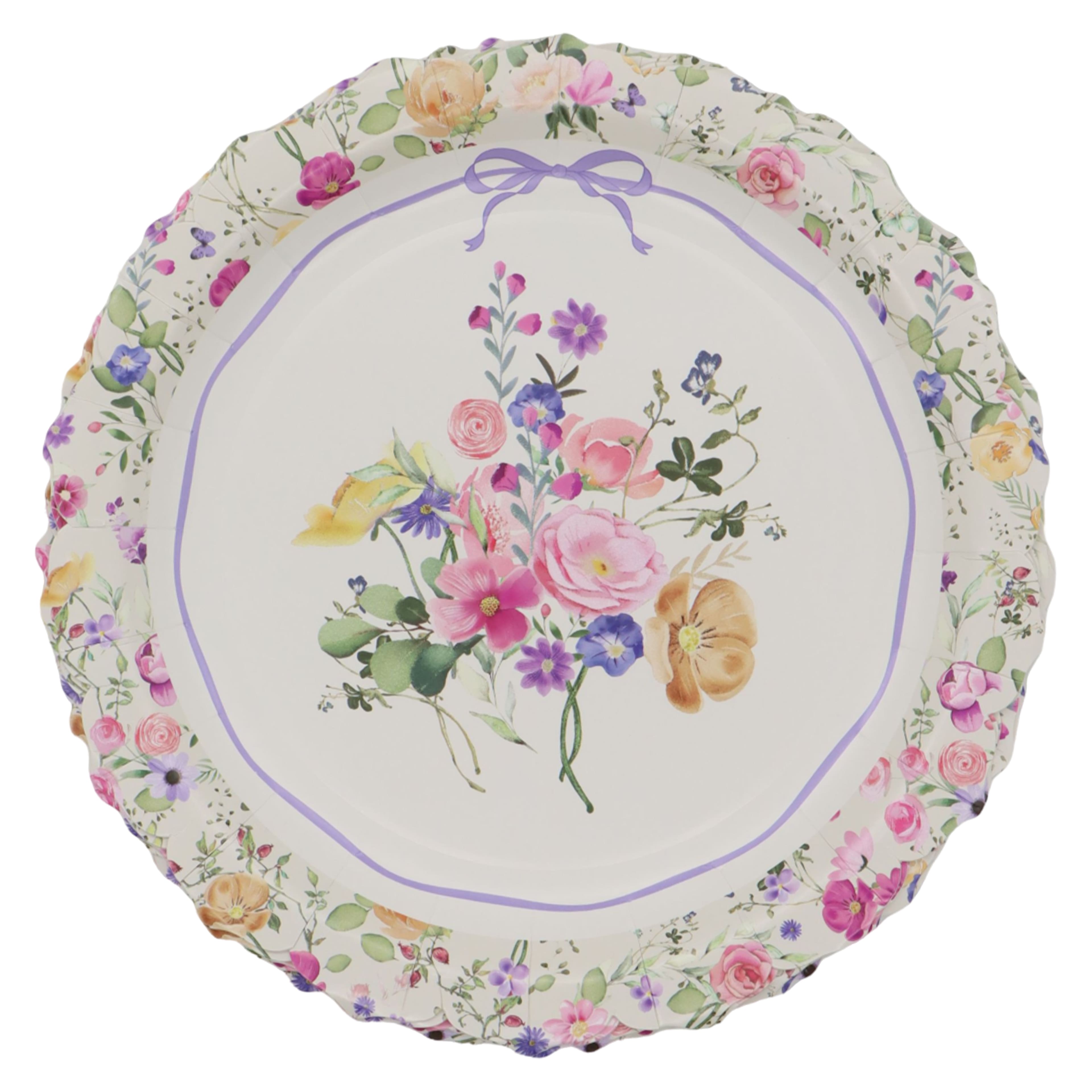12 Packs: 8 ct. (96 total) 9" Purple Flower Paper Plates by Celebrate It™