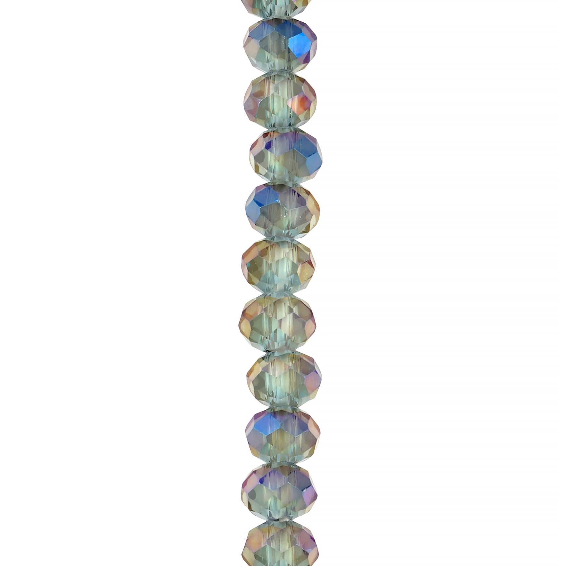 12 Pack: Gray Large Hole Faceted Glass Rondelle Beads by Bead Landing™