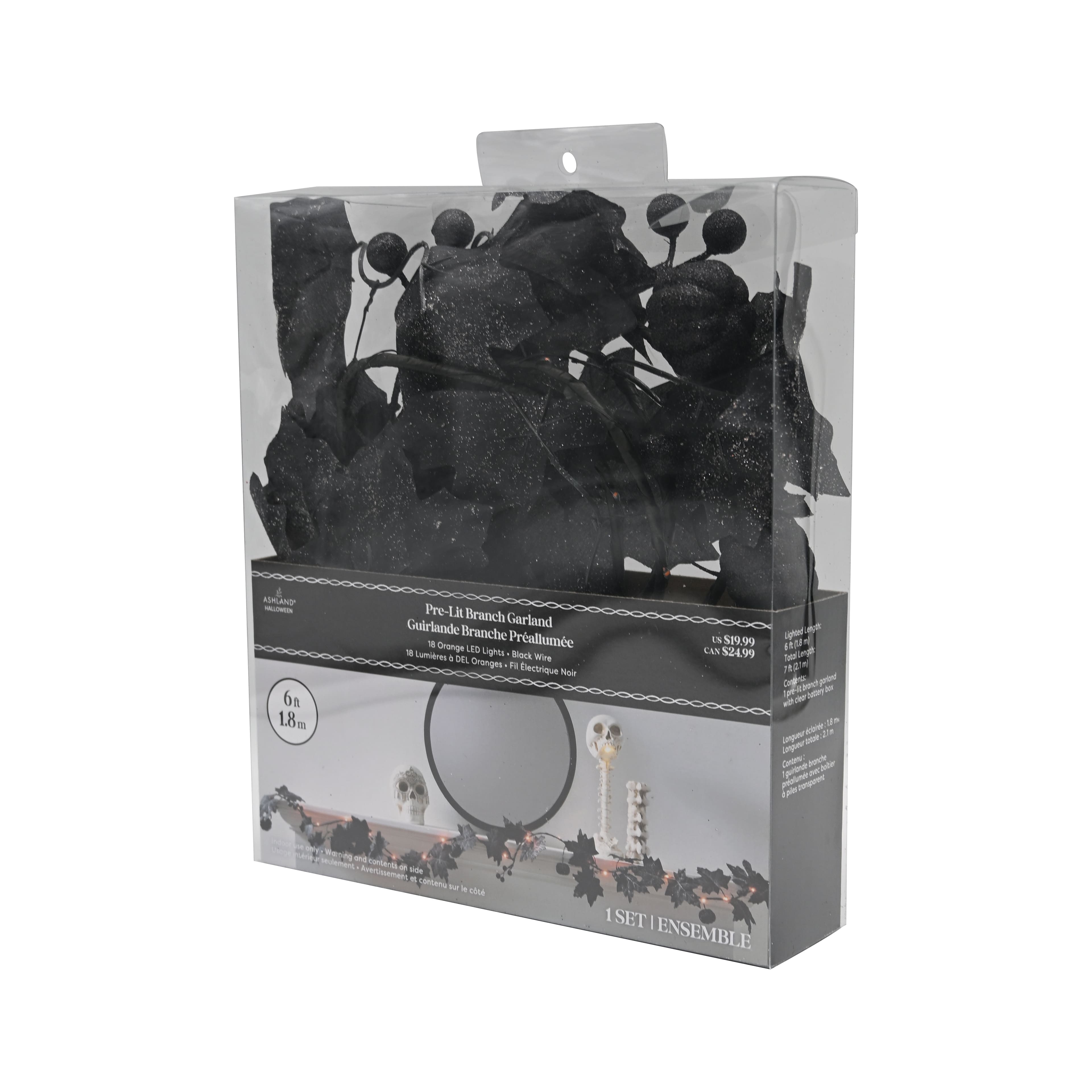 5ft. Black Berry & Leaf Lighted Garland String Lights by Ashland®