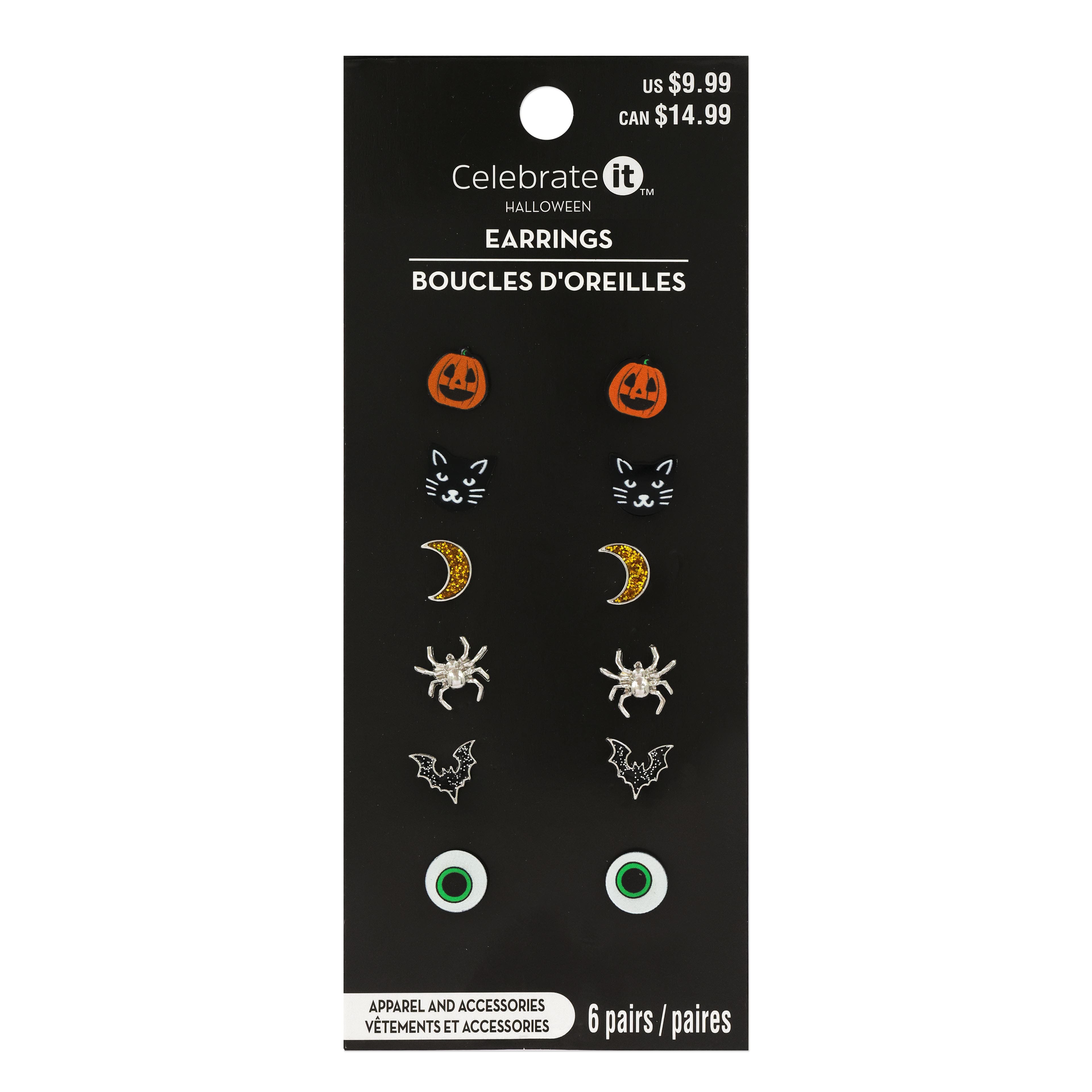 Jack-o&#x27;-Lantern &#x26; Black Cat Earring Value Pack by Celebrate It&#x2122;