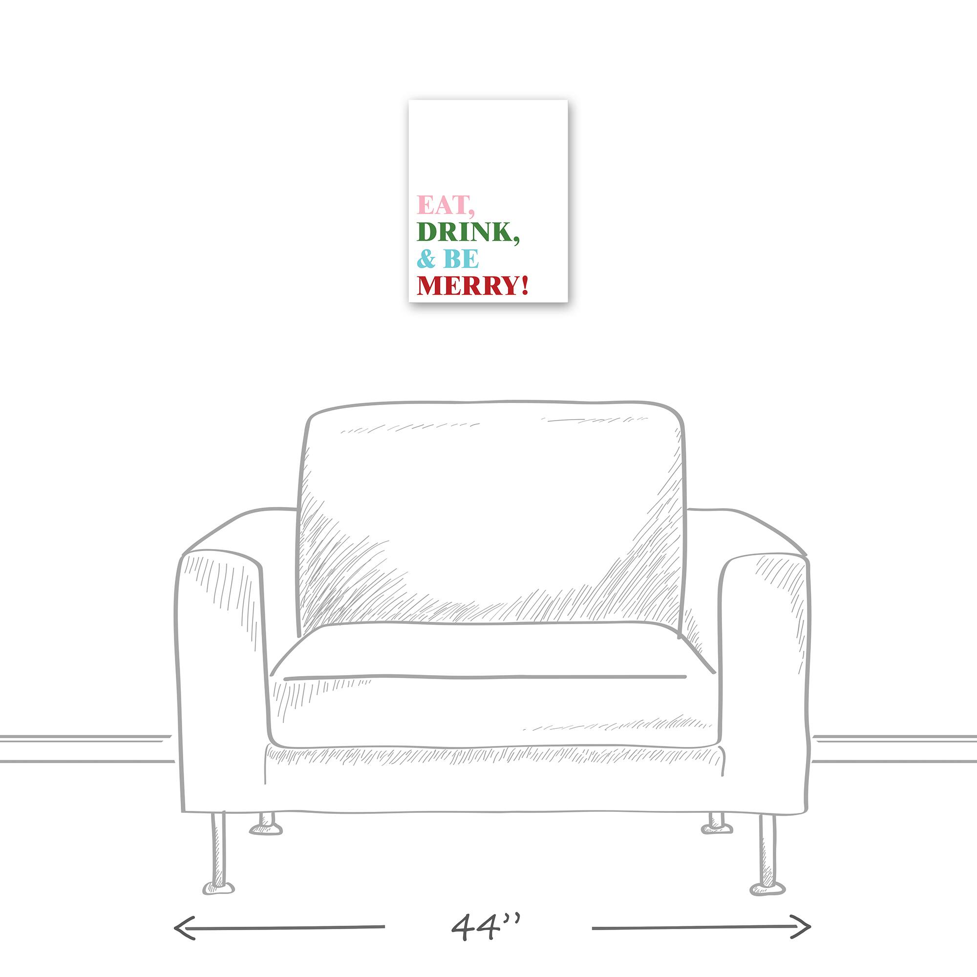 Eat Drink and Be Merry 11x14 Canvas Wall Art