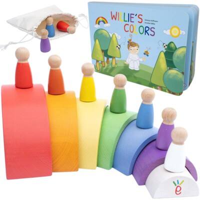 Extasticks Willie's Colors Rainbow World Wooden Arches And Peg Dolls Set | Michaels