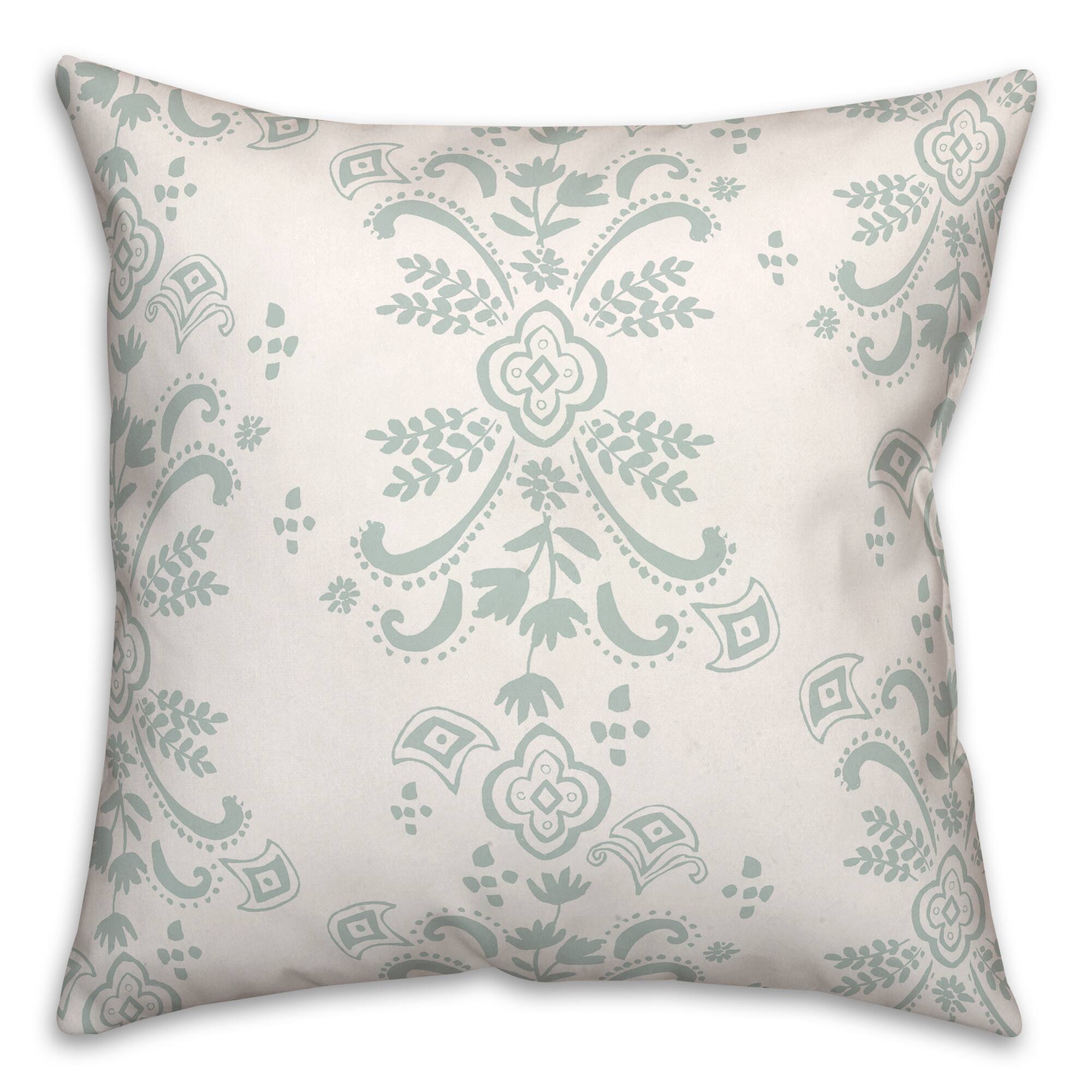 Floral Crest Throw Pillow