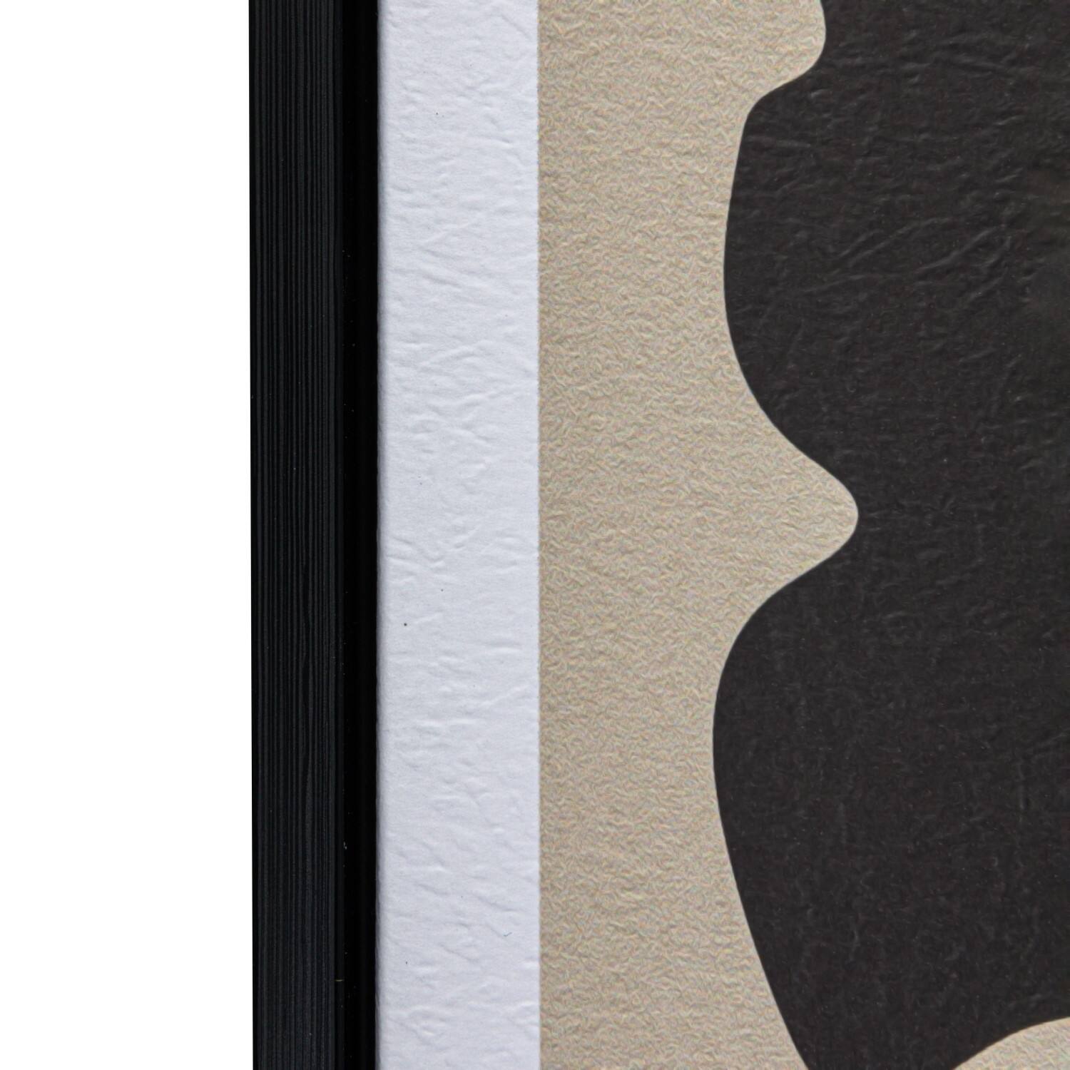 Hello Honey® 36.5" Black & Cream Flowers Framed Wall Decoration