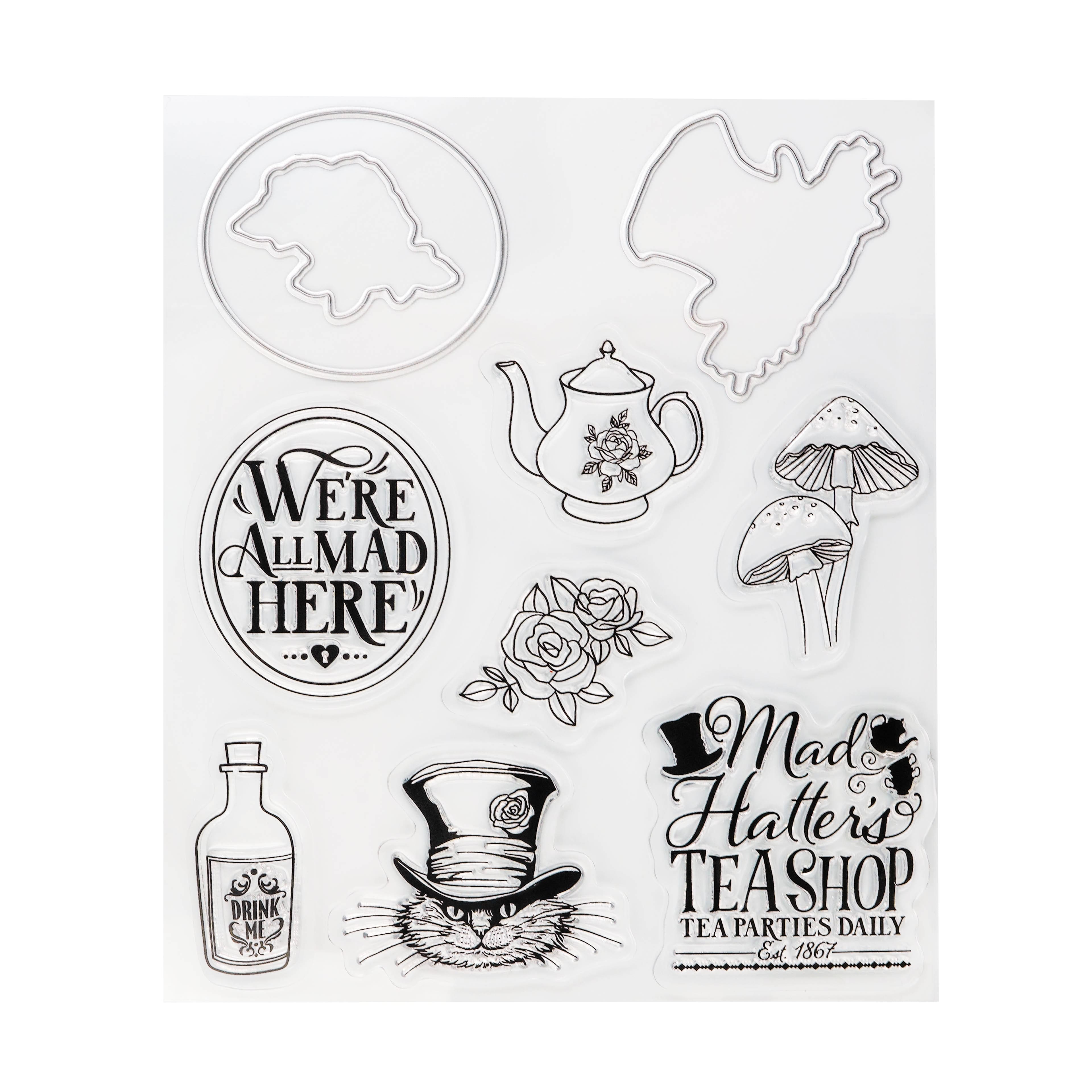 Mad Hatter's Teashop Clear Stamp & Die Set by Recollections®