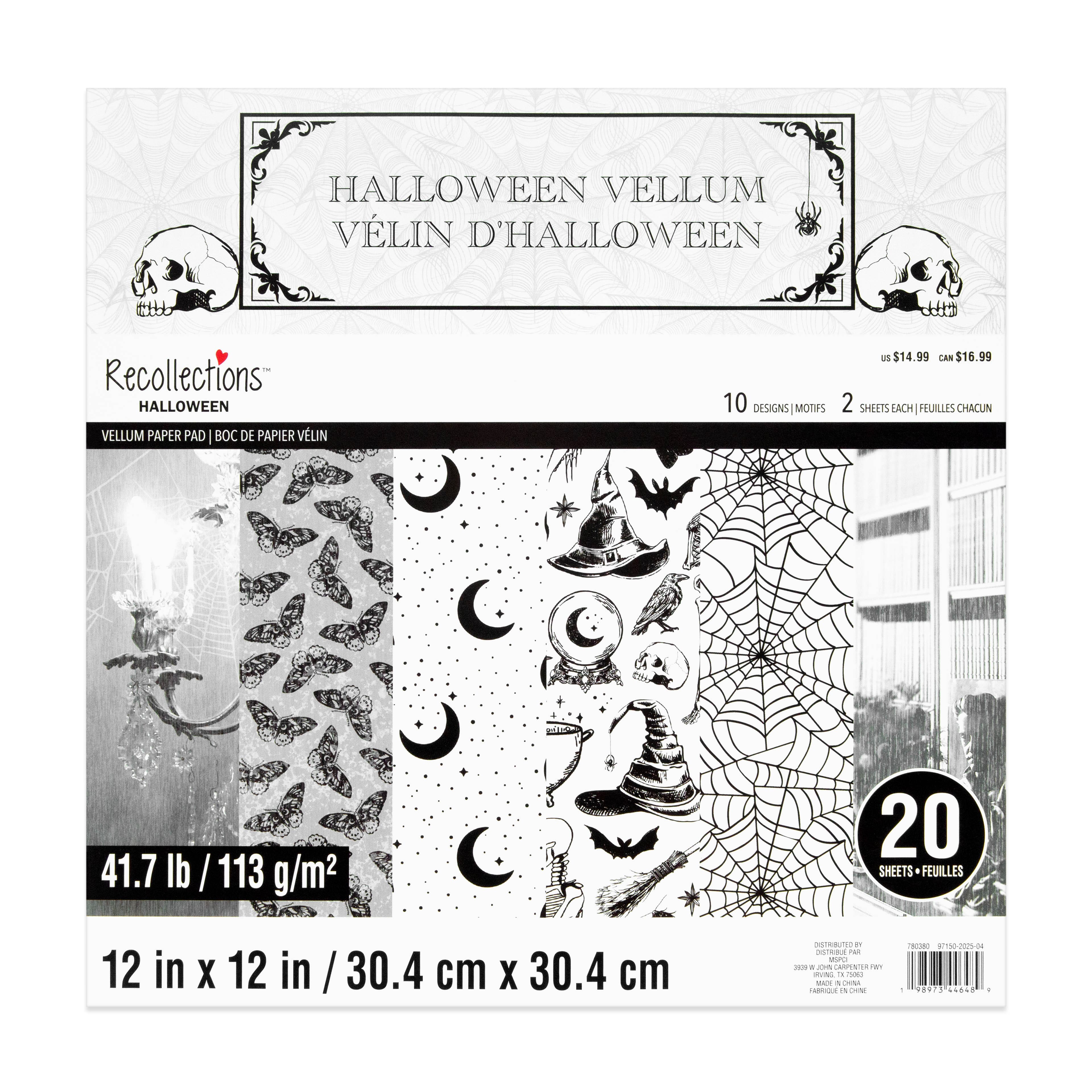 12&#x22; x 12&#x22; Halloween Vellum Paper Pad by Recollections&#x2122;, 20 Sheets