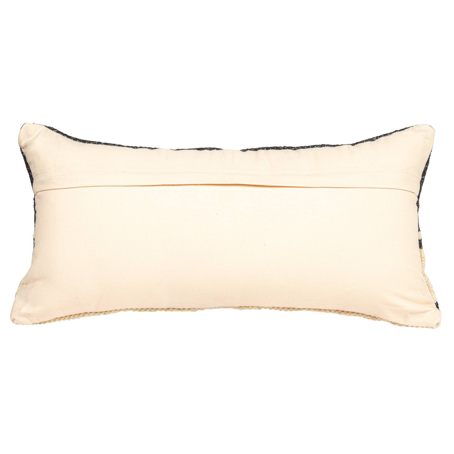 Hello Honey® Charcoal & Natural Stripes Woven Wool Blend Kilim Lumbar Pillow