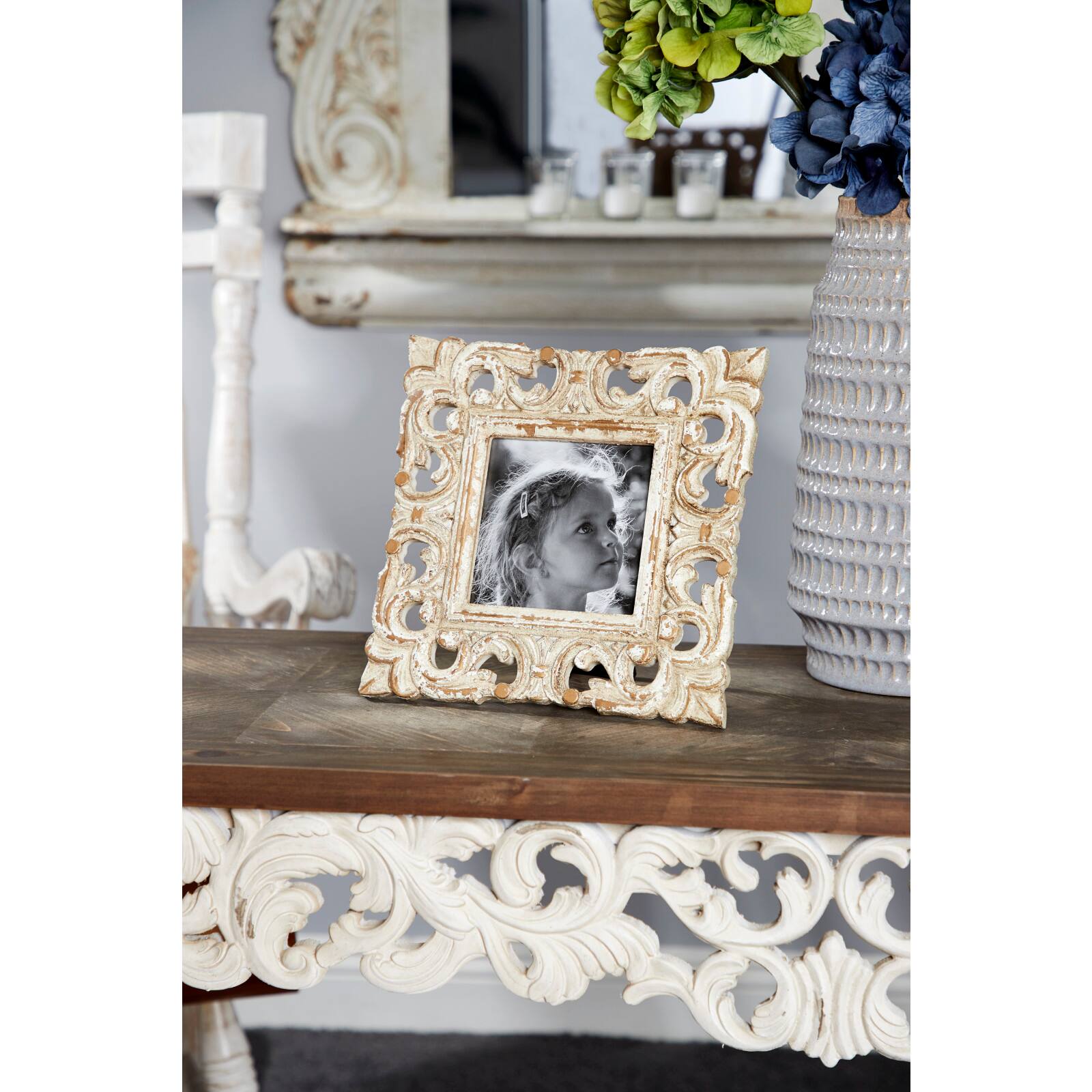 2 pack whitewashed vintage 9 x 9 frame single opening michaels