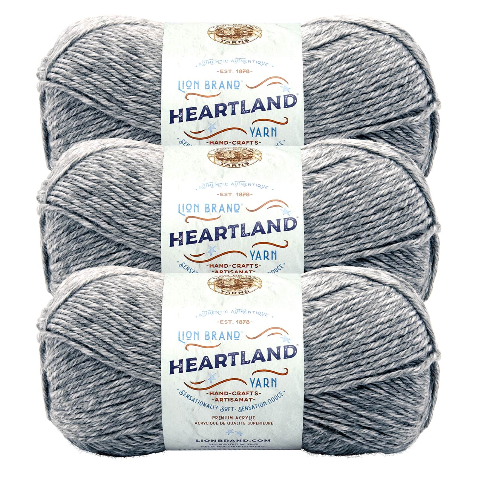 3 Pack Lion Brand® Heartland® Solid Yarn