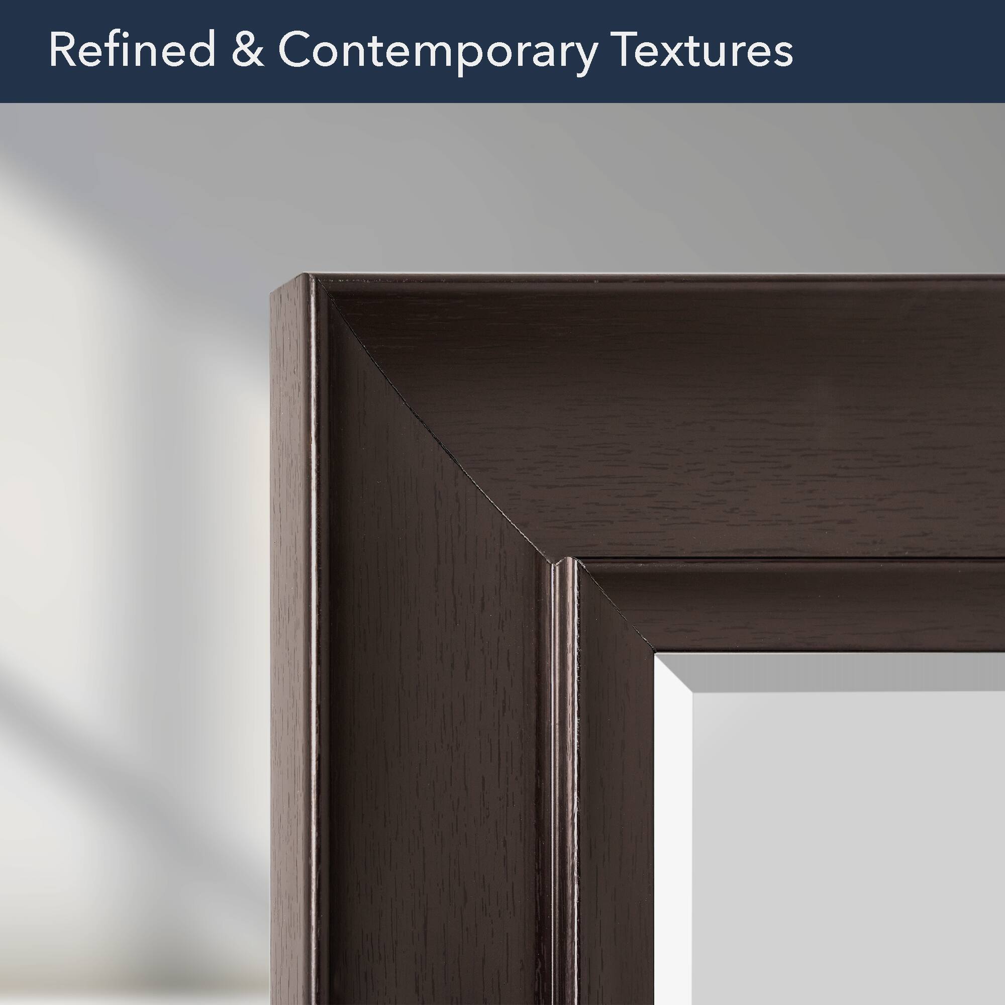 Head West Espresso 28.5" x 34.5" Framed Beveled Accent Vanity Mirror