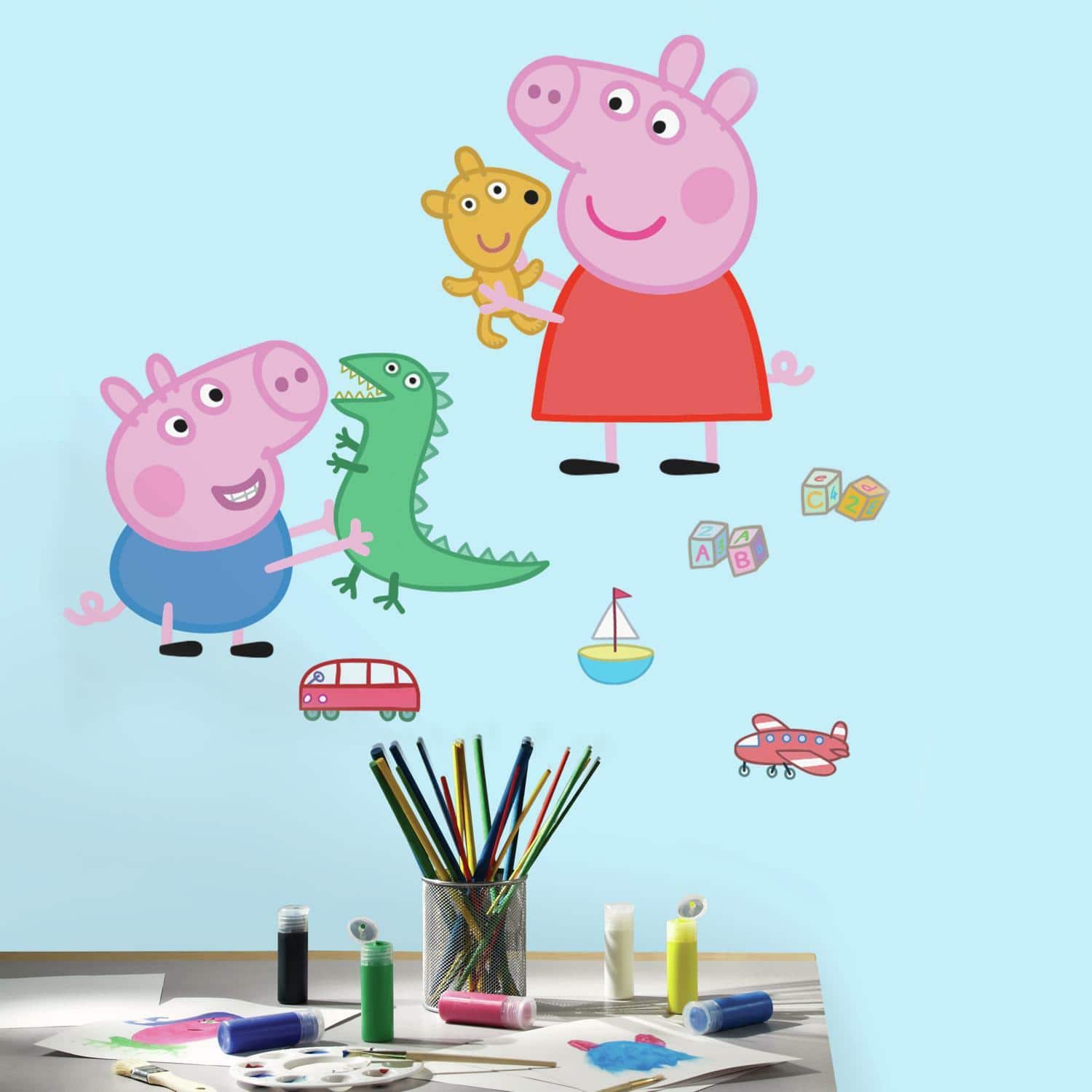 RoomMates Peppa Pig Playtime Peel & Stick Giant Wall Decals