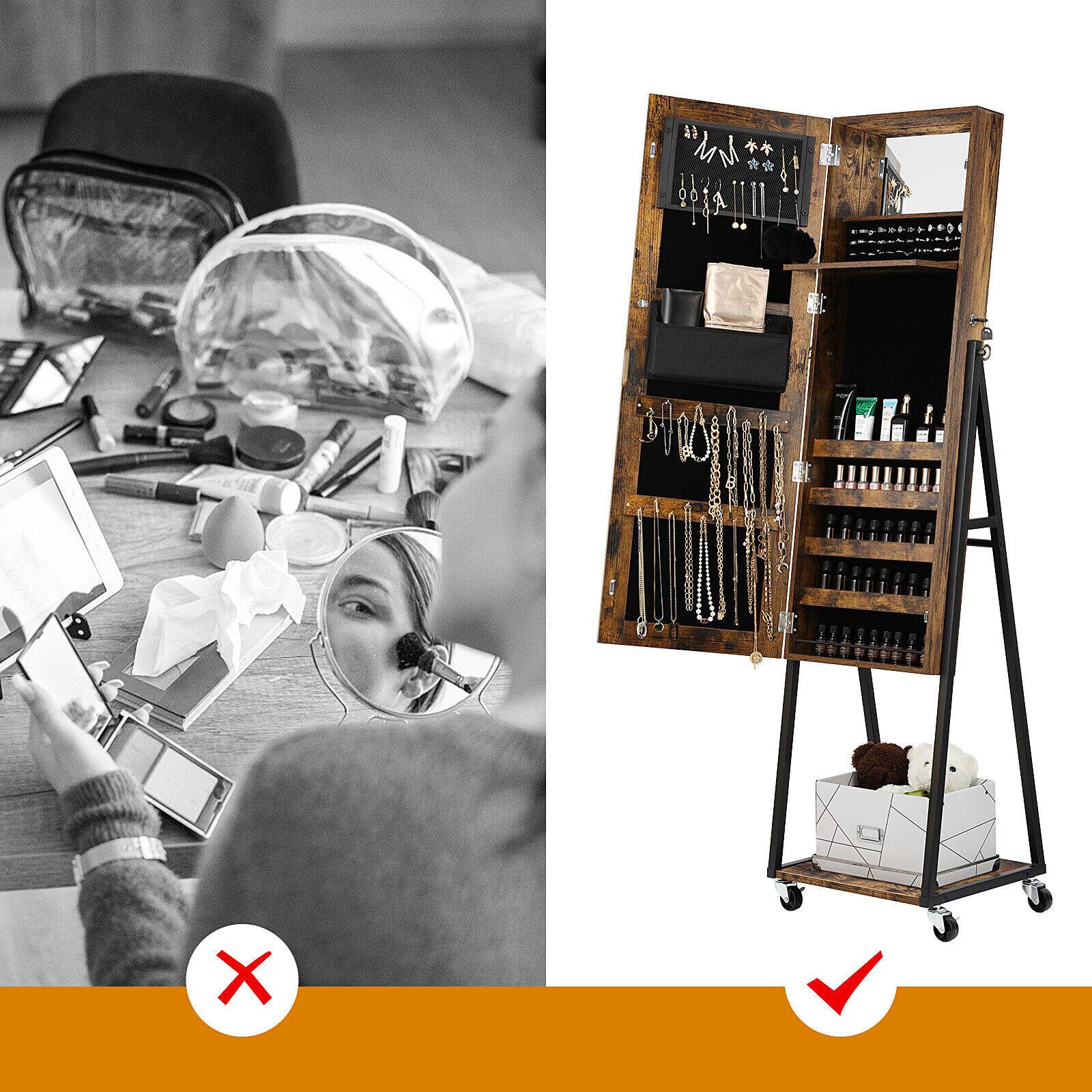 NEX™ 5ft. Burnt Wood Brown Jewelry Armoire on Casters