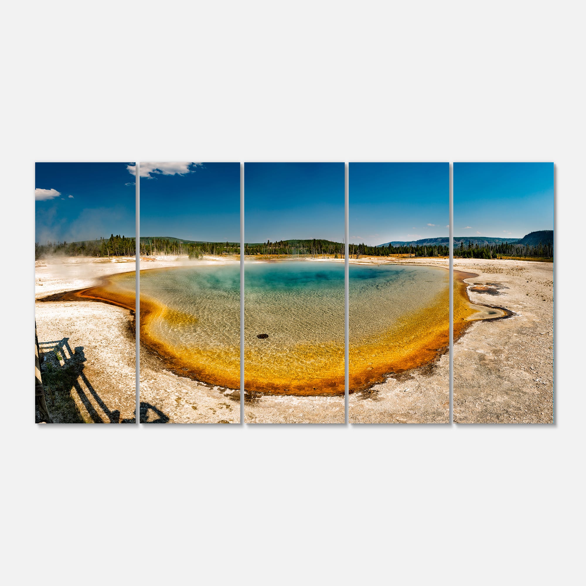 Designart - Yellowstone Heat Pool Panorama - Landscape Print Wall Artwork