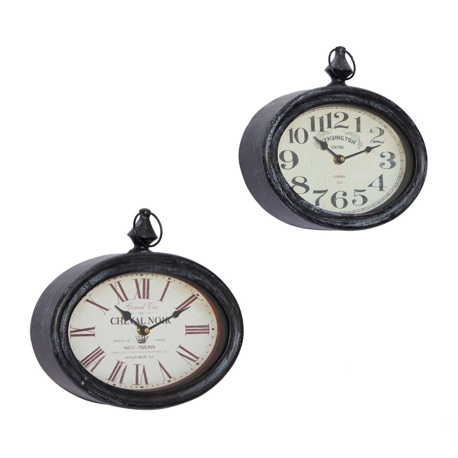 12&#x22; Metal Vintage Wall Clock, 2ct.