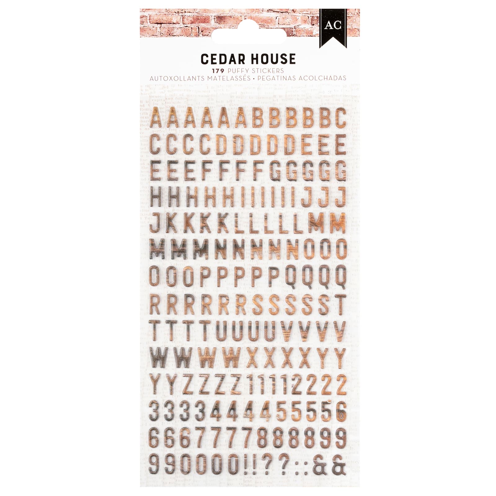 American Crafts&#x2122; Cedar House Alphabet Puffy Stickers