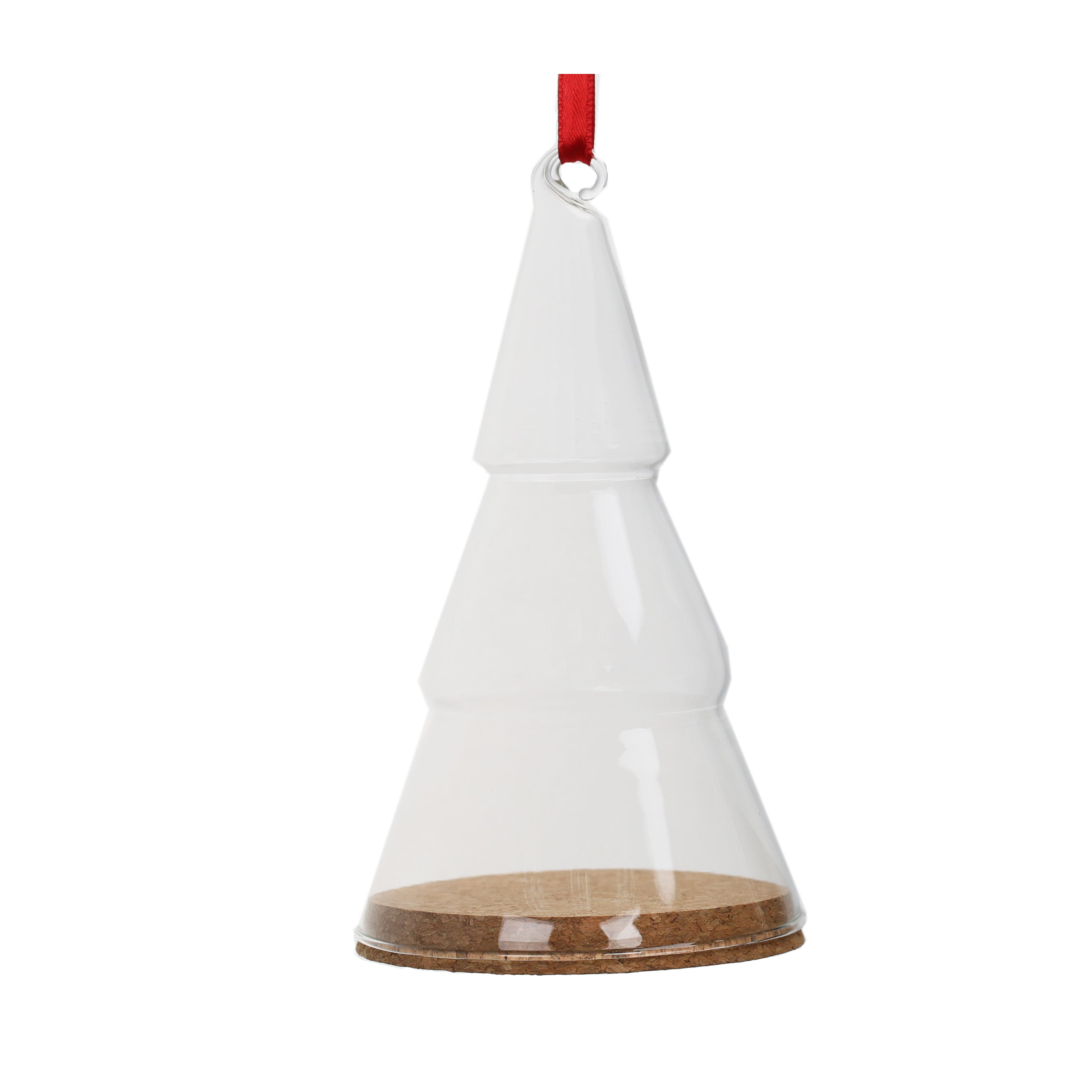5.5&#x22; Clear DIY Glass Christmas Tree Ornament with Cork by Make Market&#xAE;