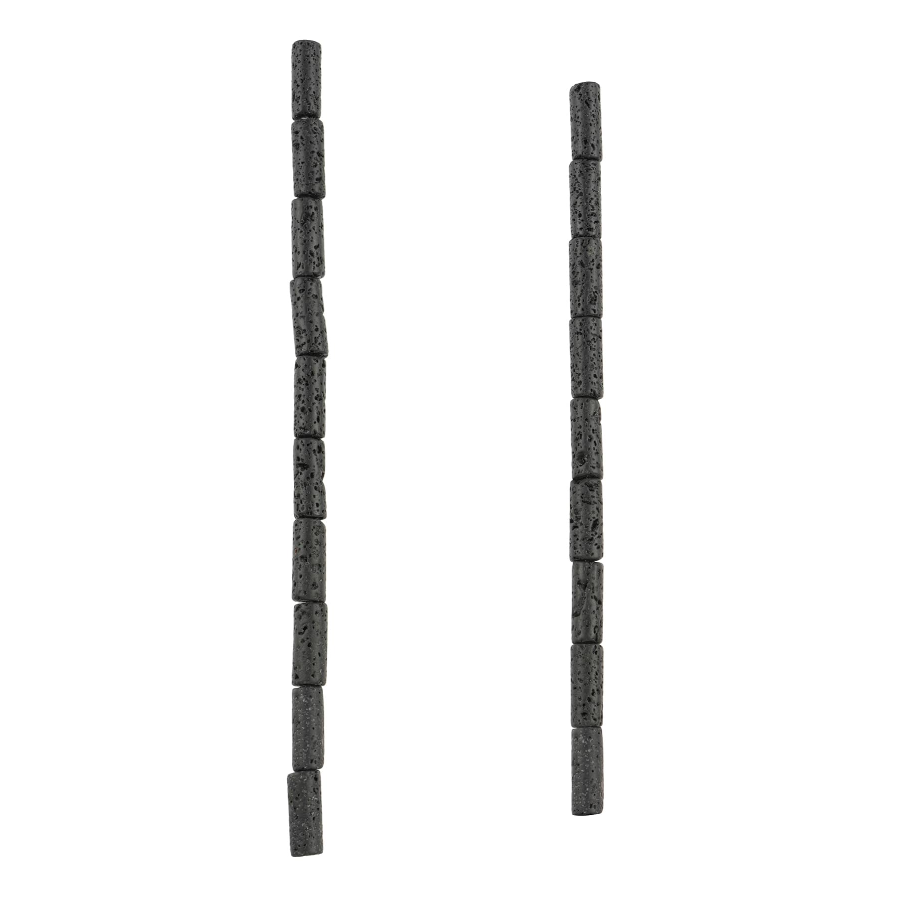12 Pack: Black Lava Tube Beads, 13mm by Bead Landing™