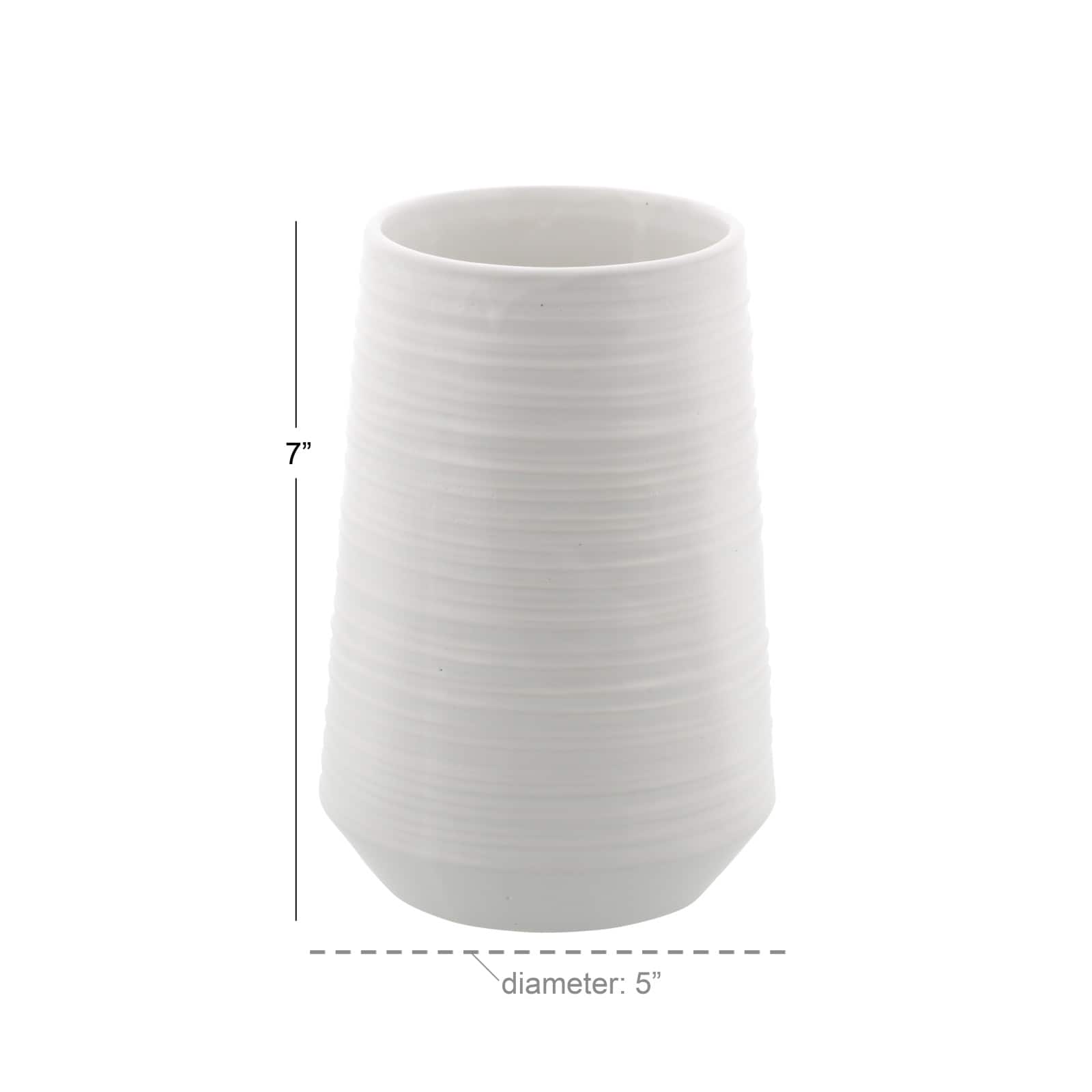 CosmoLiving by Cosmopolitan 7" White Porcelain Contemporary Vase