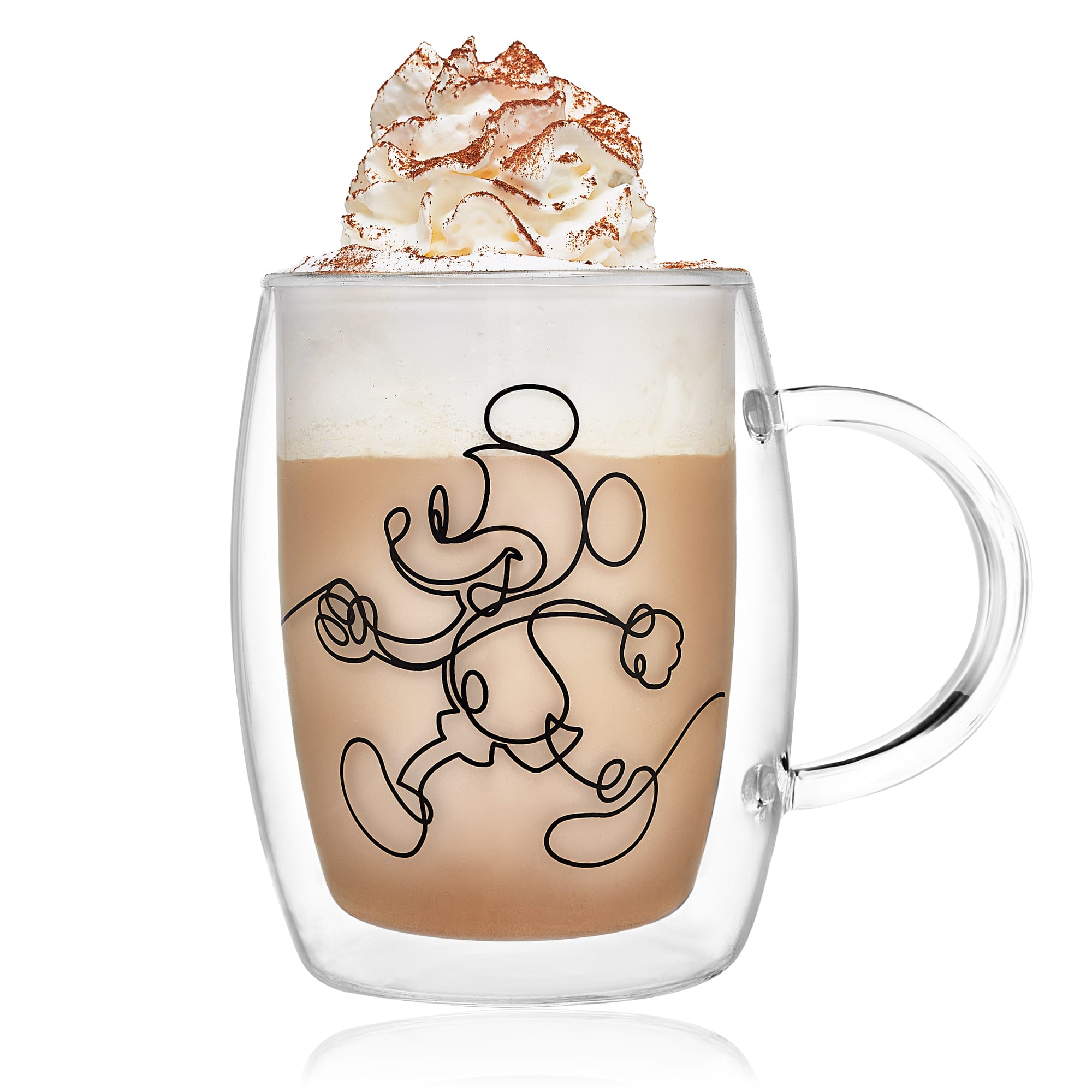 JoyJolt® Disney® 13.5oz. Mickey & Pluto Aroma Glass Mugs, 2ct.